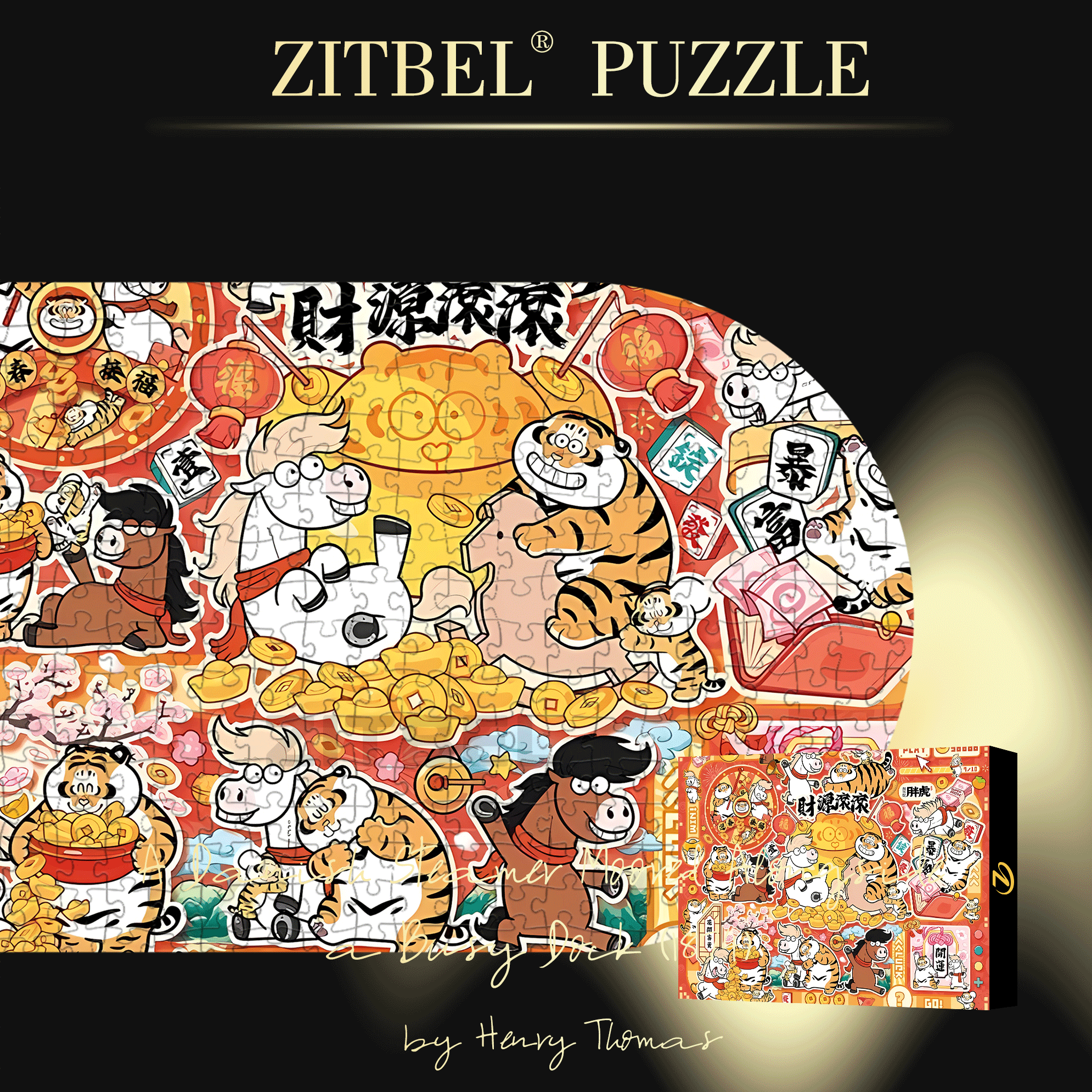 Money Keeps Pouring In 500pcs/1000pcs Jigsaw Puzzle, Scratch-Resistant, Interactive Family Game & Brain-Boosting DIY Decor, Perfect for Halloween, Christmas & New Year Gifts, Family Puzzle Game