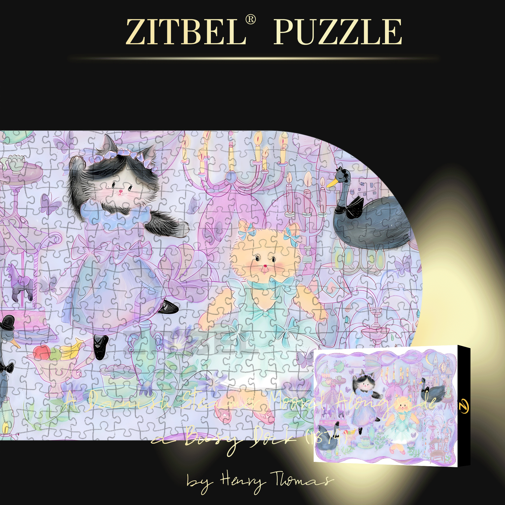 Purple Velvet 500pcs/1000pcs Jigsaw Puzzle, Scratch-Resistant, Interactive Family Game & Brain-Boosting DIY Decor, Perfect for Halloween, Christmas & New Year Gifts, Family Puzzle Game