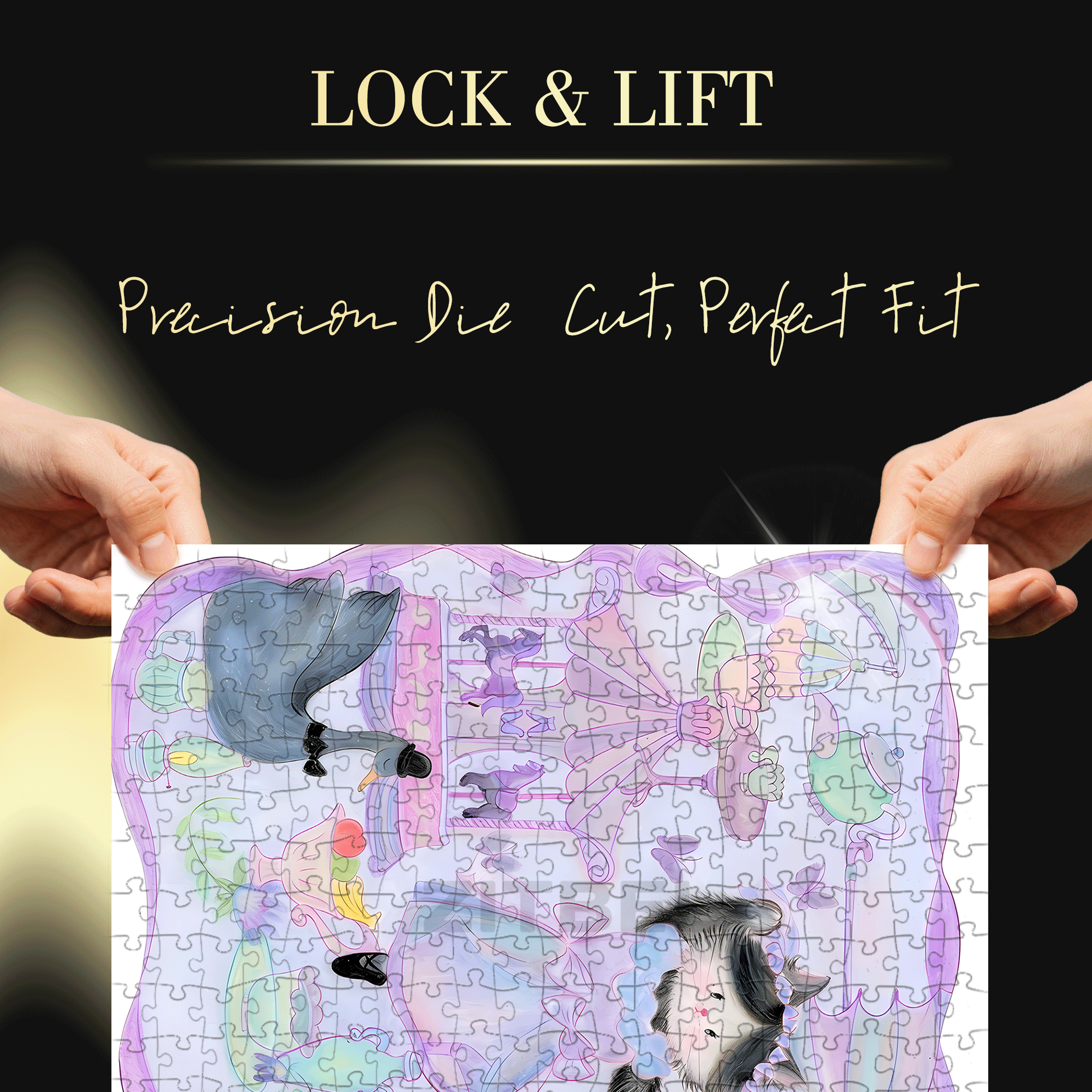 Purple Velvet 500pcs/1000pcs Jigsaw Puzzle, Scratch-Resistant, Interactive Family Game & Brain-Boosting DIY Decor, Perfect for Halloween, Christmas & New Year Gifts, Family Puzzle Game