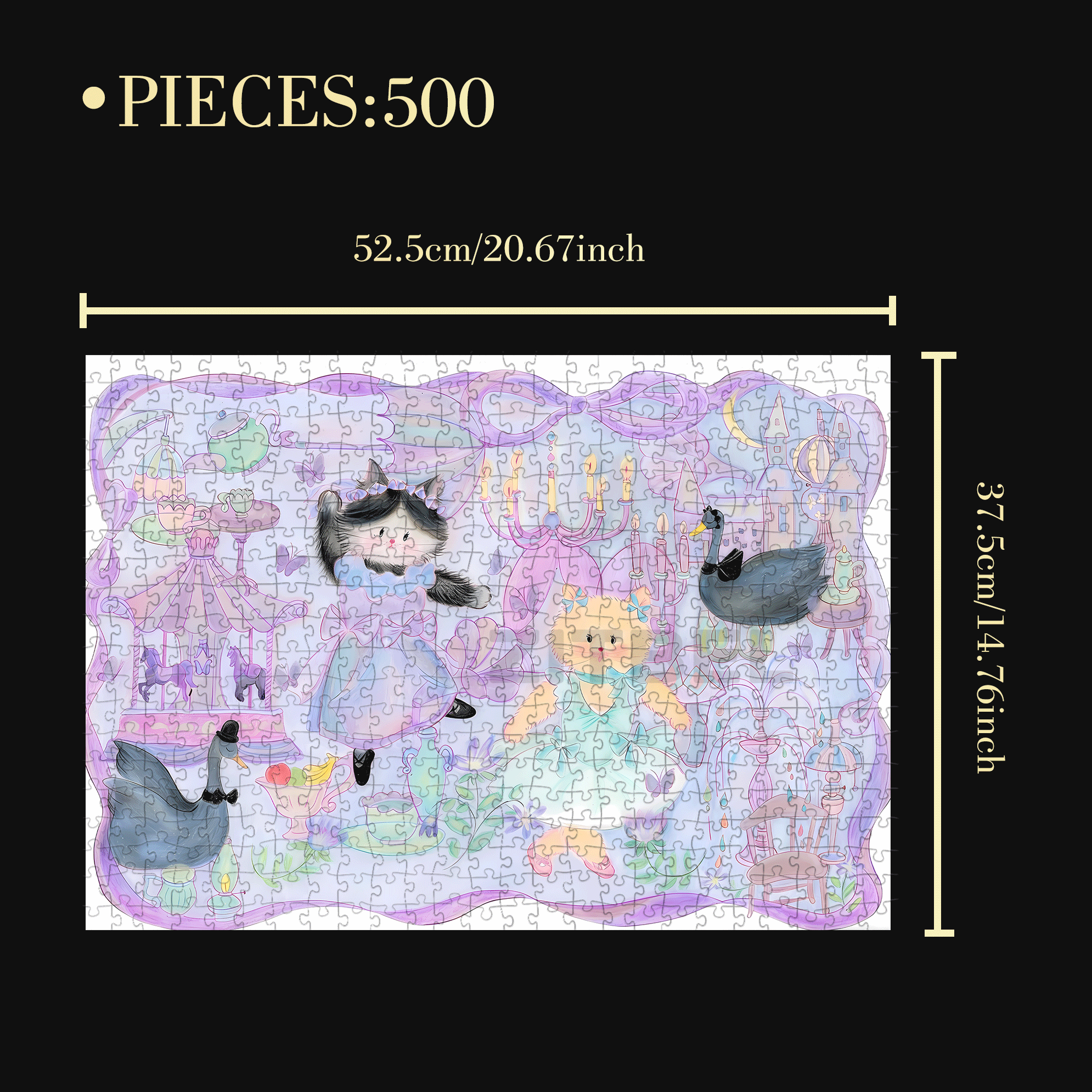 Purple Velvet 500pcs/1000pcs Jigsaw Puzzle, Scratch-Resistant, Interactive Family Game & Brain-Boosting DIY Decor, Perfect for Halloween, Christmas & New Year Gifts, Family Puzzle Game