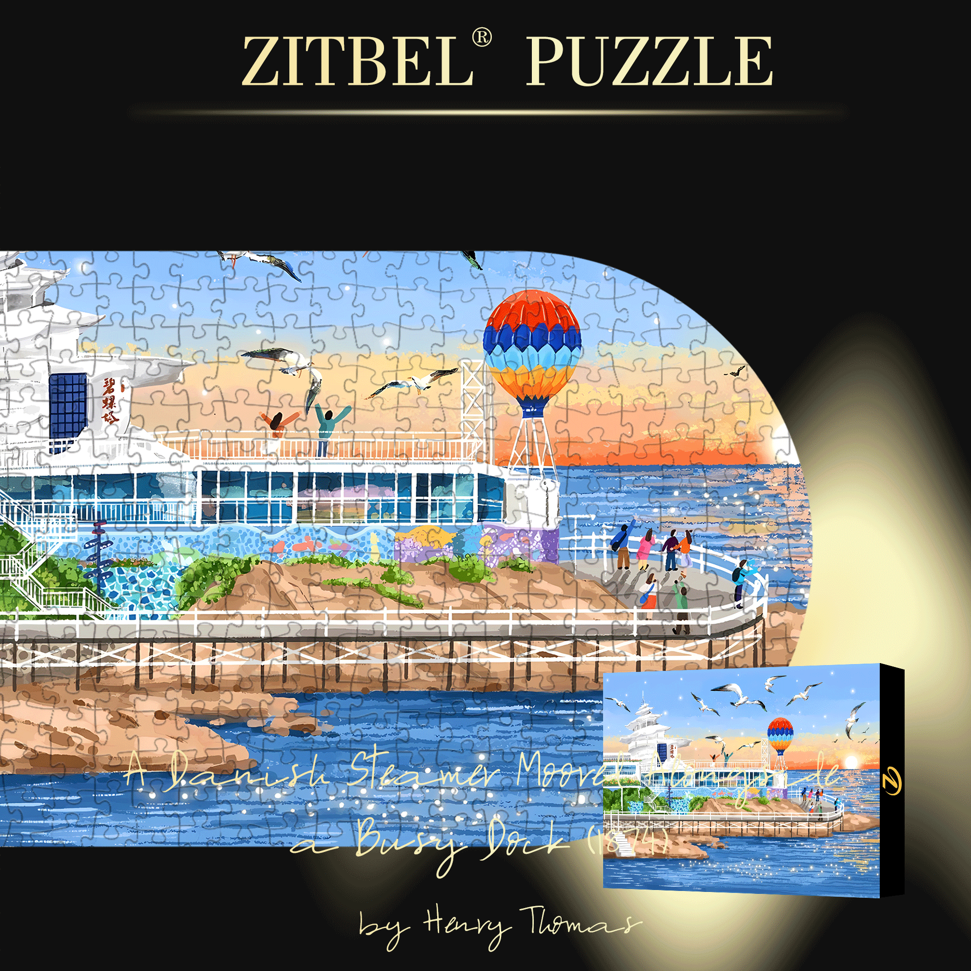 Qinhuangdao, Hebei 2 500pcs/1000pcs Jigsaw Puzzle, Scratch-Resistant, Interactive Family Game & Brain-Boosting DIY Decor, Perfect for Halloween, Christmas & New Year Gifts, Family Puzzle Game