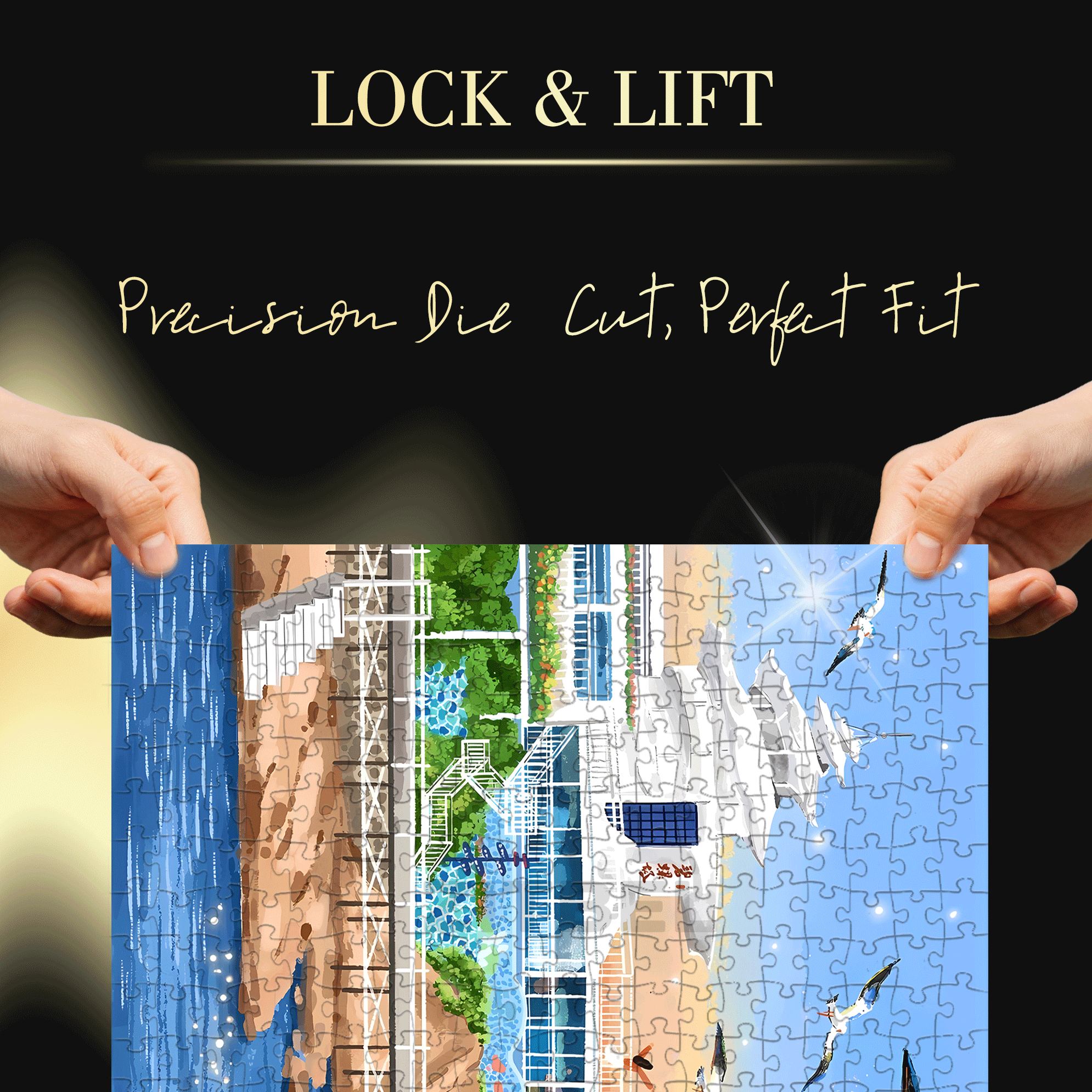 Qinhuangdao, Hebei 2 500pcs/1000pcs Jigsaw Puzzle, Scratch-Resistant, Interactive Family Game & Brain-Boosting DIY Decor, Perfect for Halloween, Christmas & New Year Gifts, Family Puzzle Game