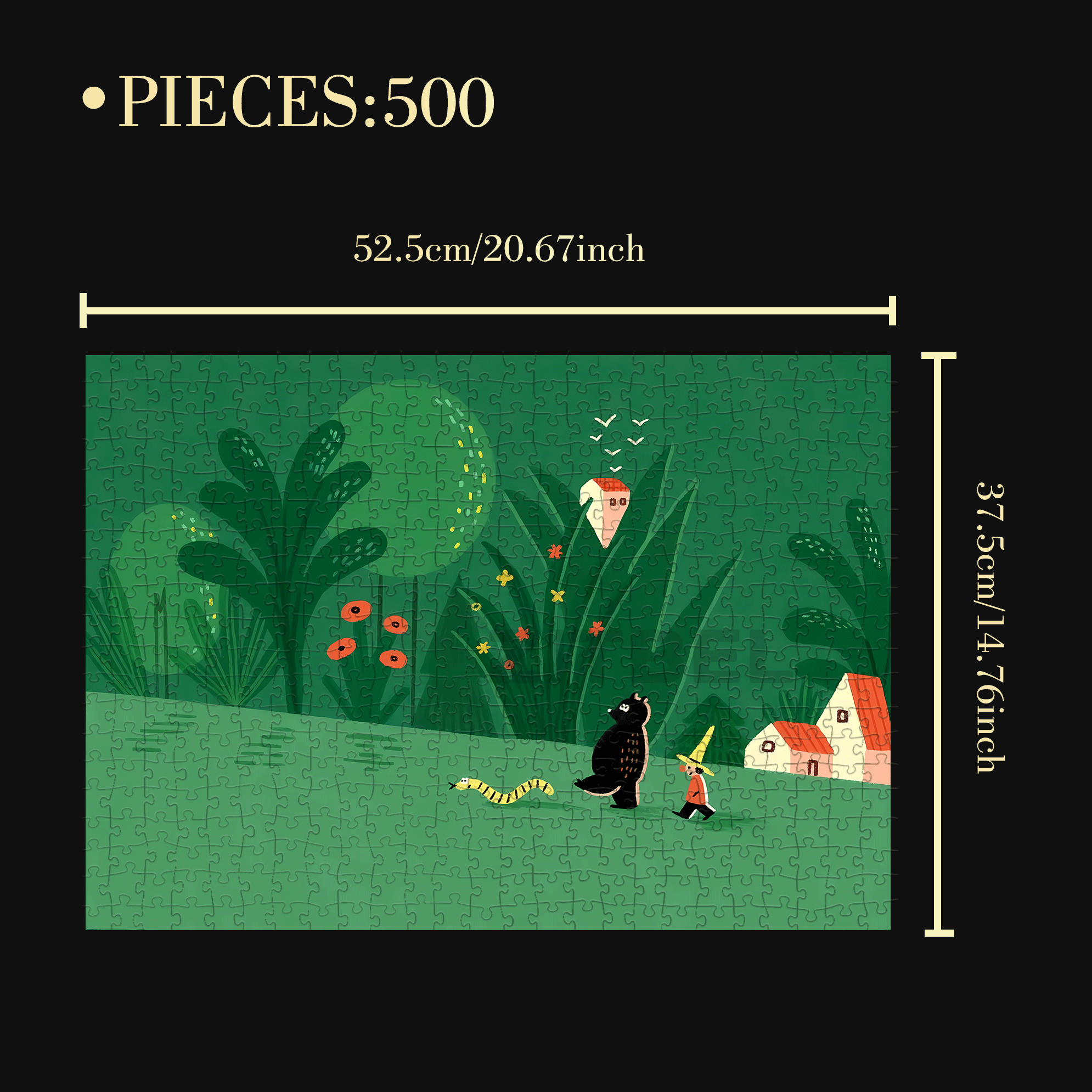 Quiet Forest 500pcs/1000pcs Jigsaw Puzzle, Scratch-Resistant, Interactive Family Game & Brain-Boosting DIY Decor, Perfect for Halloween, Christmas & New Year Gifts, Family Puzzle Game