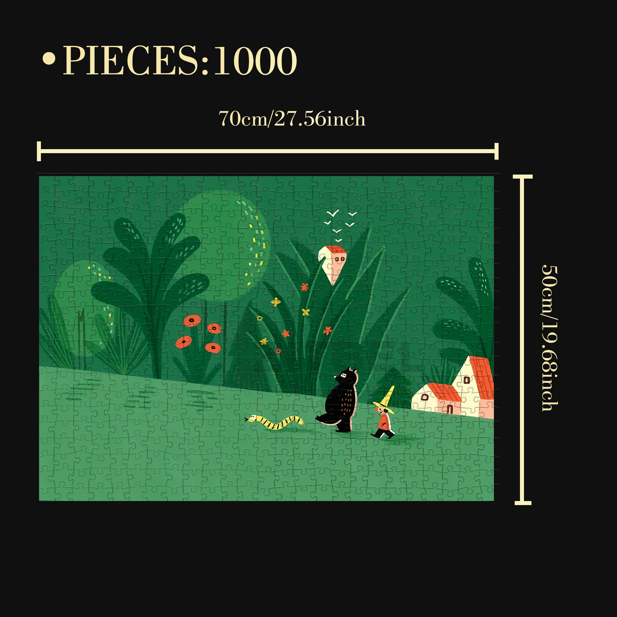 Quiet Forest 500pcs/1000pcs Jigsaw Puzzle, Scratch-Resistant, Interactive Family Game & Brain-Boosting DIY Decor, Perfect for Halloween, Christmas & New Year Gifts, Family Puzzle Game