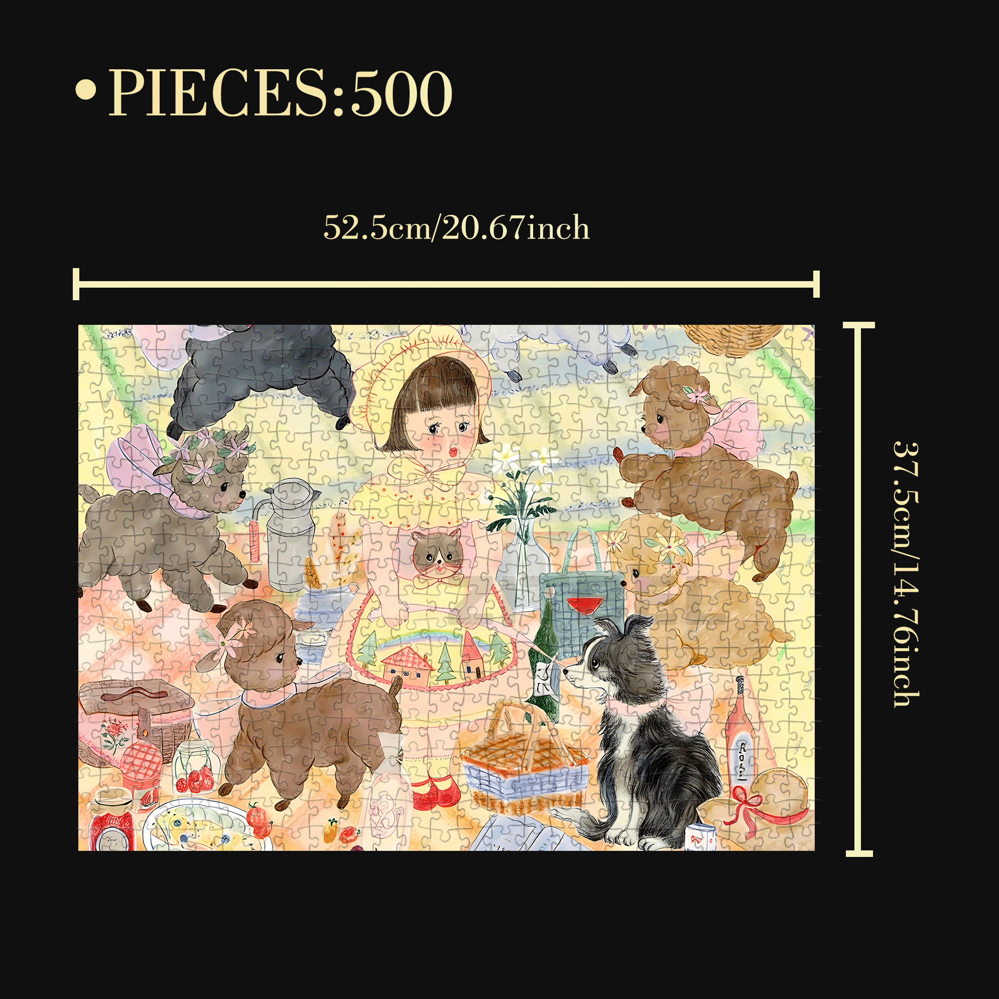 Retro Doll 500pcs/1000pcs Jigsaw Puzzle, Scratch-Resistant, Interactive Family Game & Brain-Boosting DIY Decor, Perfect for Halloween, Christmas & New Year Gifts, Family Puzzle Game