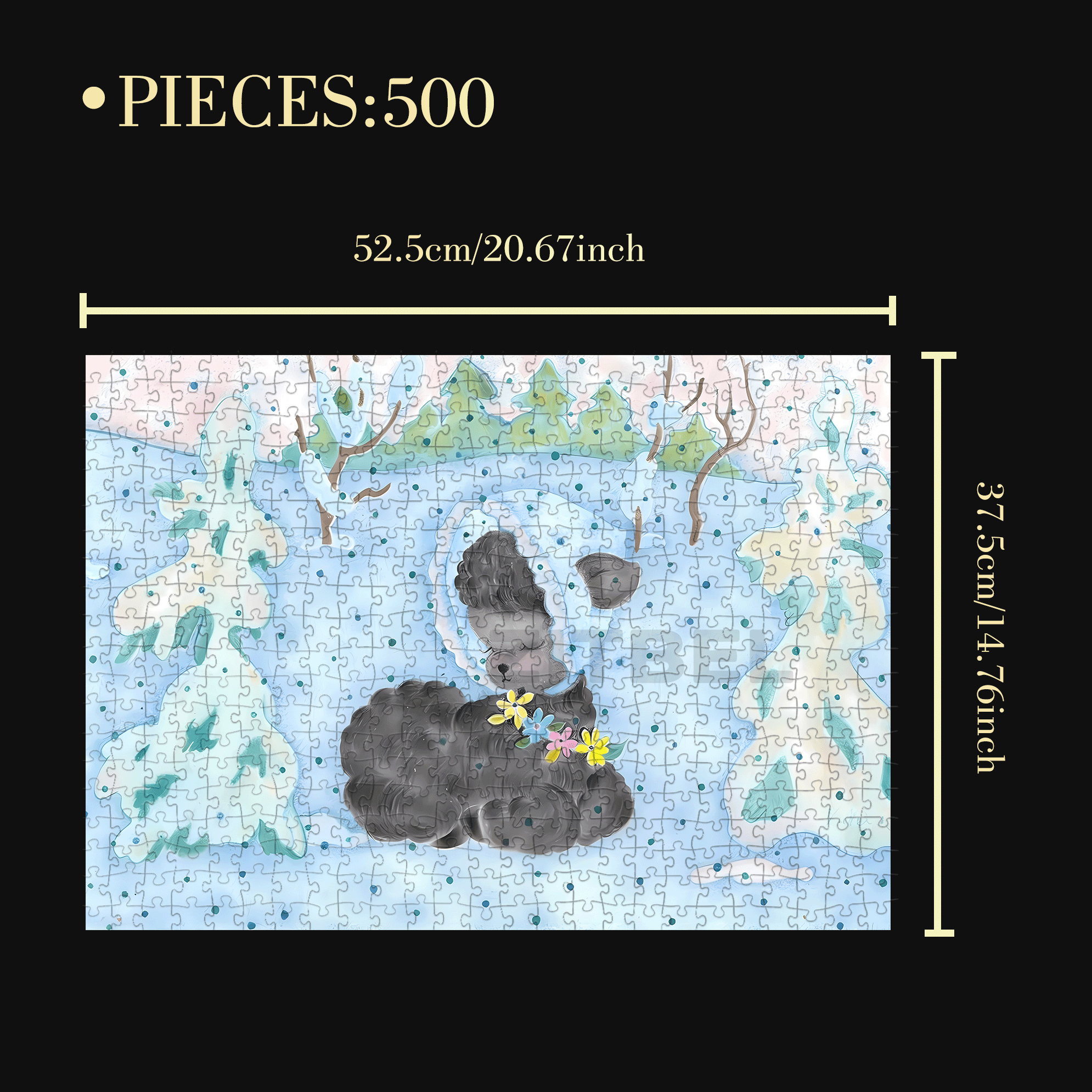 Retro Lamb 4 500pcs/1000pcs Jigsaw Puzzle, Scratch-Resistant, Interactive Family Game & Brain-Boosting DIY Decor, Perfect for Halloween, Christmas & New Year Gifts, Family Puzzle Game