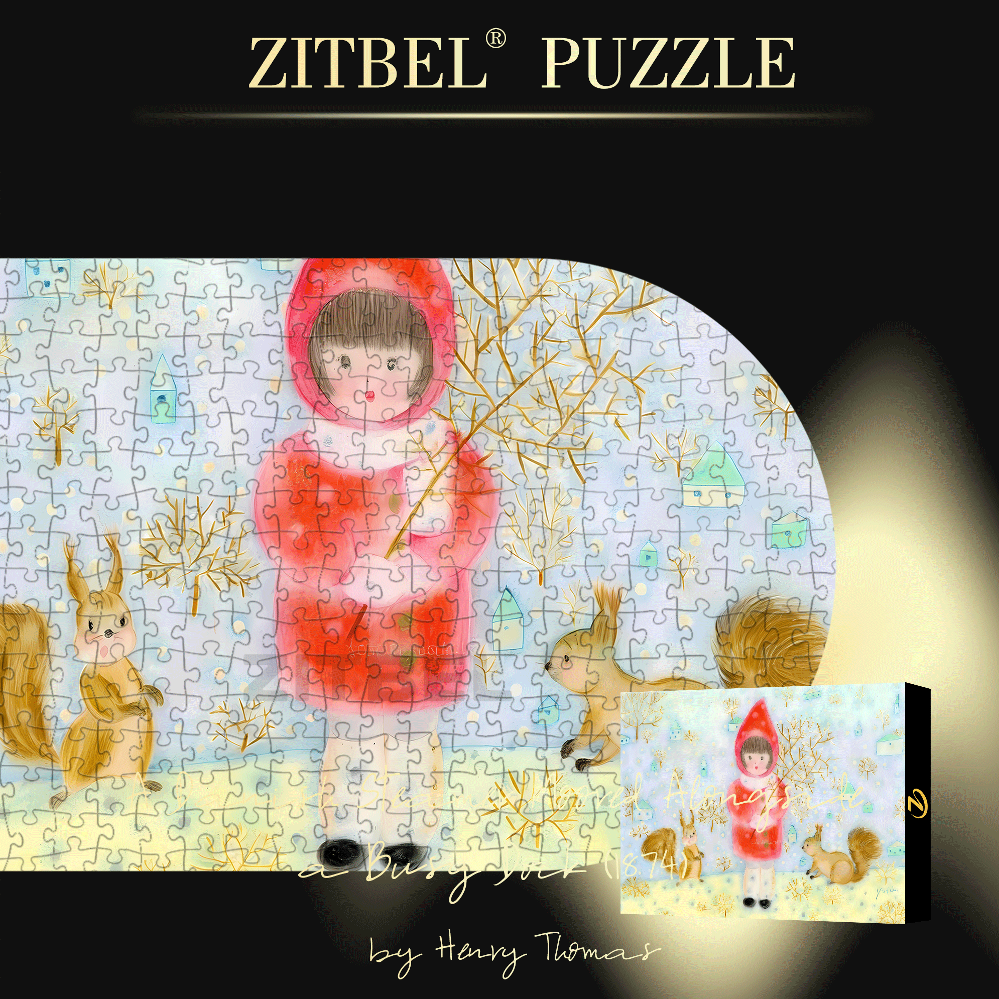 Snow Child 500pcs/1000pcs Jigsaw Puzzle, Scratch-Resistant, Interactive Family Game & Brain-Boosting DIY Decor, Perfect for Halloween, Christmas & New Year Gifts, Family Puzzle Game