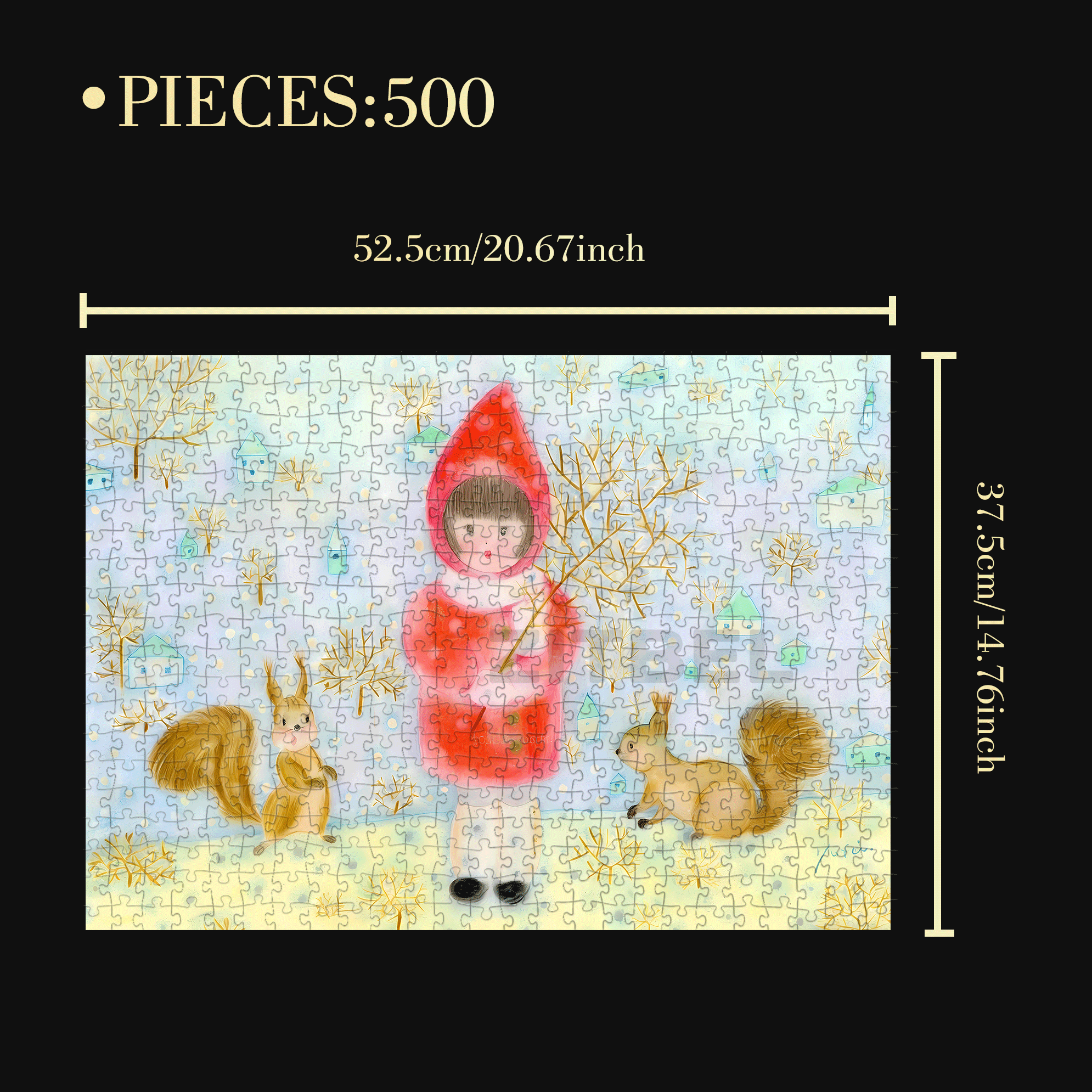 Snow Child 500pcs/1000pcs Jigsaw Puzzle, Scratch-Resistant, Interactive Family Game & Brain-Boosting DIY Decor, Perfect for Halloween, Christmas & New Year Gifts, Family Puzzle Game