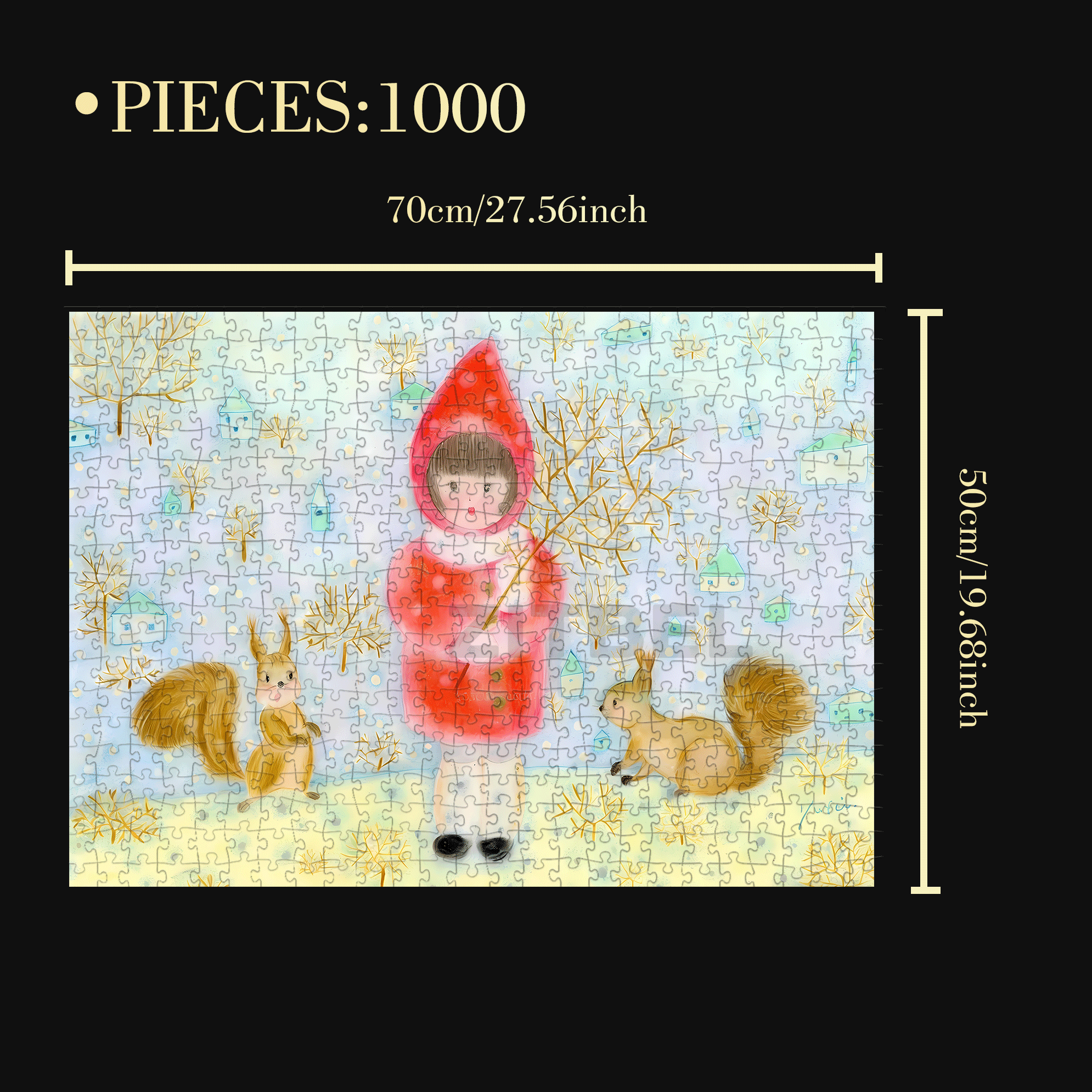Snow Child 500pcs/1000pcs Jigsaw Puzzle, Scratch-Resistant, Interactive Family Game & Brain-Boosting DIY Decor, Perfect for Halloween, Christmas & New Year Gifts, Family Puzzle Game
