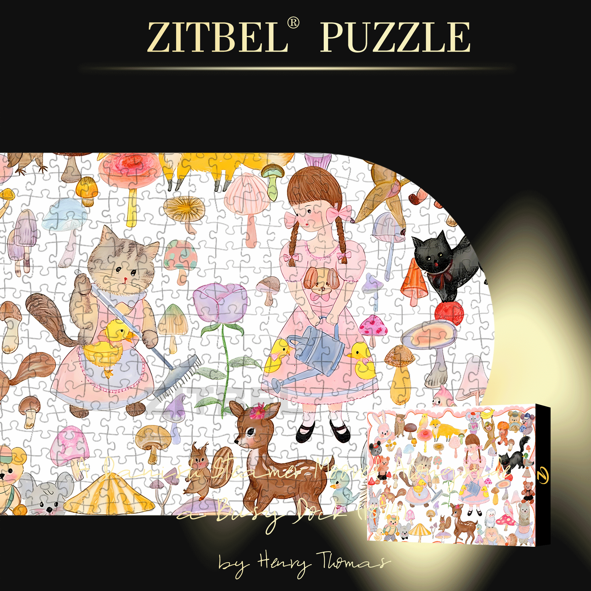 Some Cute Objects 2 500pcs/1000pcs Jigsaw Puzzle, Scratch-Resistant, Interactive Family Game & Brain-Boosting DIY Decor, Perfect for Halloween, Christmas & New Year Gifts, Family Puzzle Game