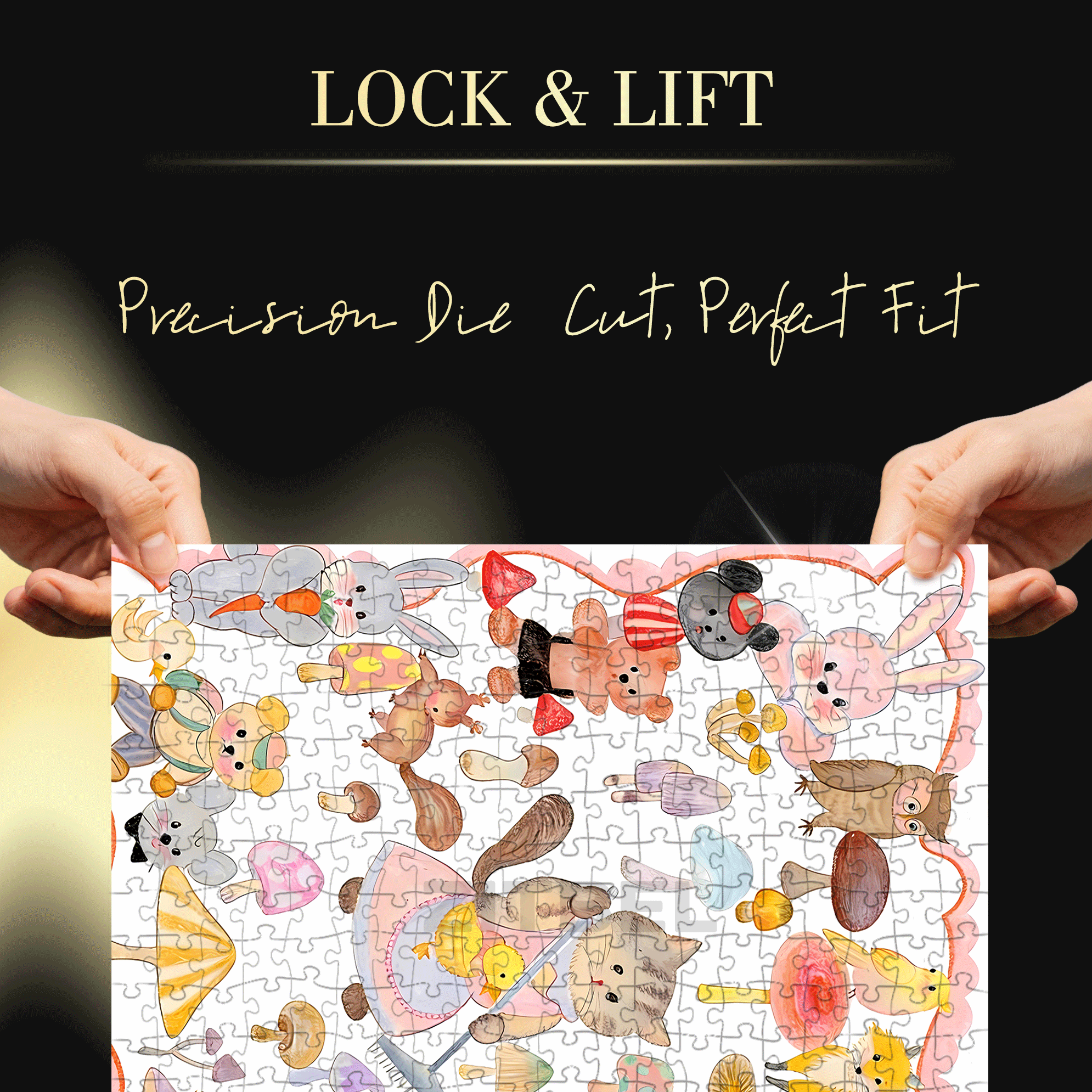 Some Cute Objects 2 500pcs/1000pcs Jigsaw Puzzle, Scratch-Resistant, Interactive Family Game & Brain-Boosting DIY Decor, Perfect for Halloween, Christmas & New Year Gifts, Family Puzzle Game