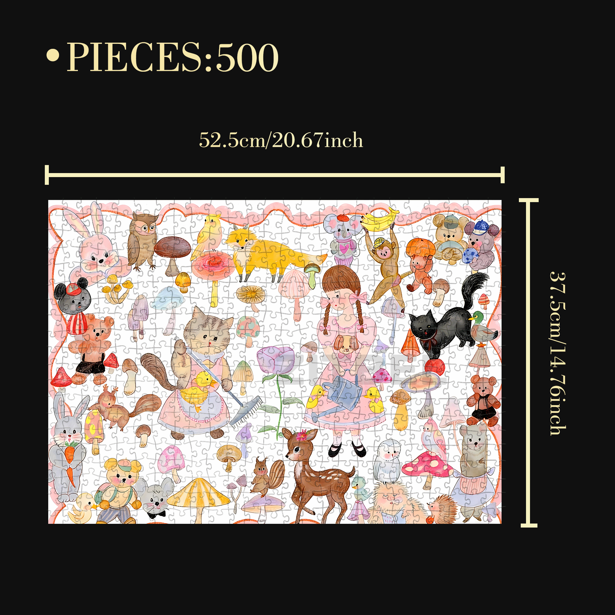 Some Cute Objects 2 500pcs/1000pcs Jigsaw Puzzle, Scratch-Resistant, Interactive Family Game & Brain-Boosting DIY Decor, Perfect for Halloween, Christmas & New Year Gifts, Family Puzzle Game