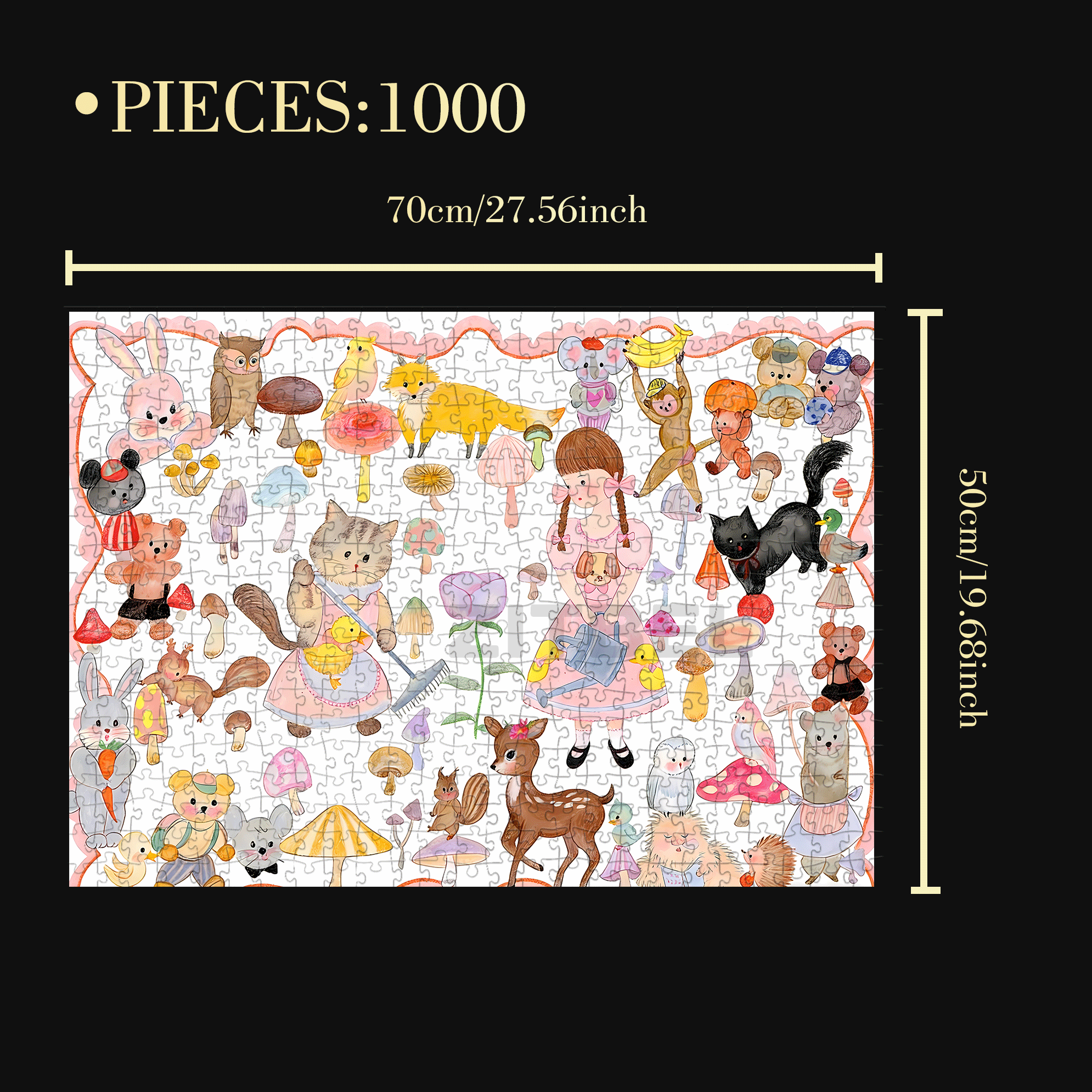 Some Cute Objects 2 500pcs/1000pcs Jigsaw Puzzle, Scratch-Resistant, Interactive Family Game & Brain-Boosting DIY Decor, Perfect for Halloween, Christmas & New Year Gifts, Family Puzzle Game