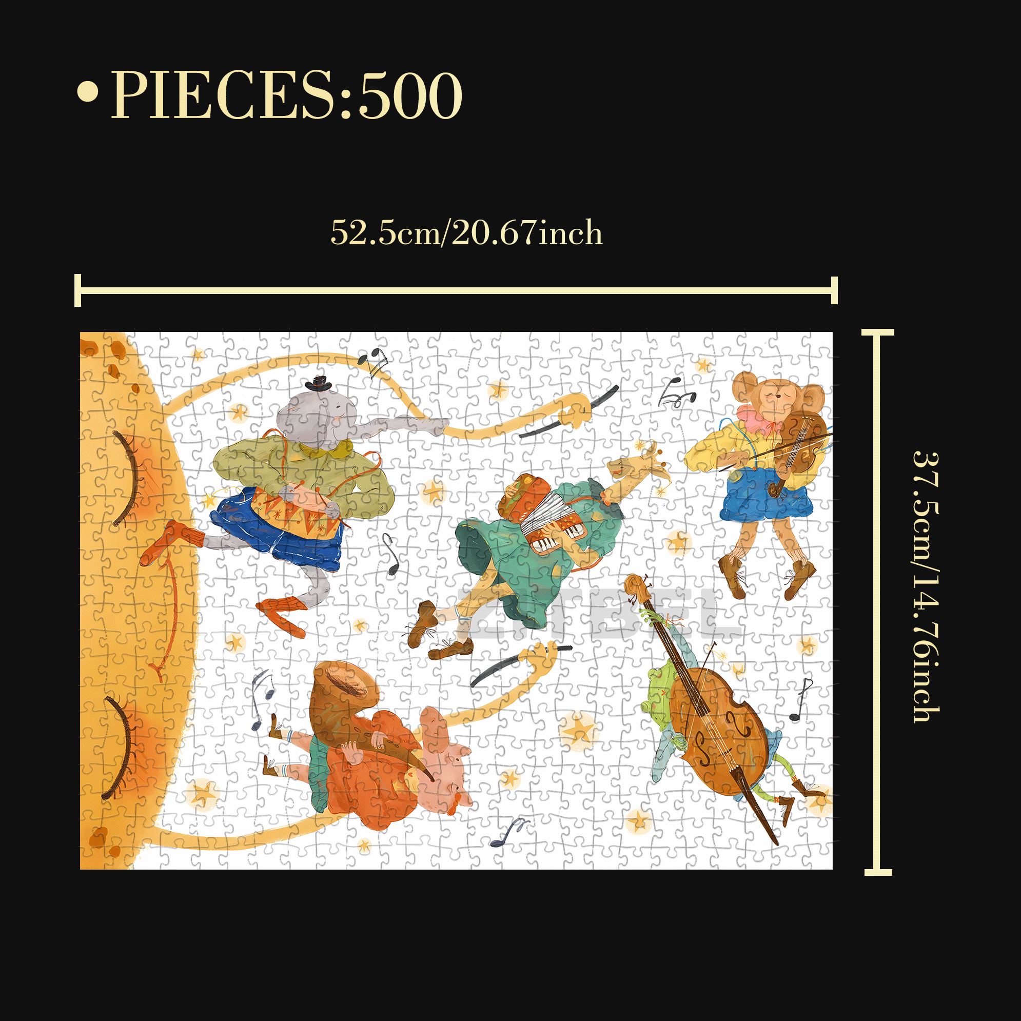 Star and Moon Zoo 500pcs/1000pcs Jigsaw Puzzle, Scratch-Resistant, Interactive Family Game & Brain-Boosting DIY Decor, Perfect for Halloween, Christmas & New Year Gifts, Family Puzzle Game