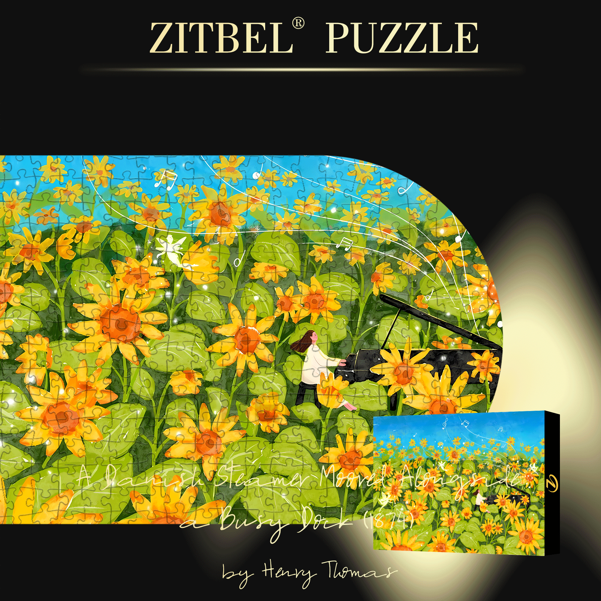 Sunflower Song 500pcs/1000pcs Jigsaw Puzzle, Scratch-Resistant, Interactive Family Game & Brain-Boosting DIY Decor, Perfect for Halloween, Christmas & New Year Gifts, Family Puzzle Game