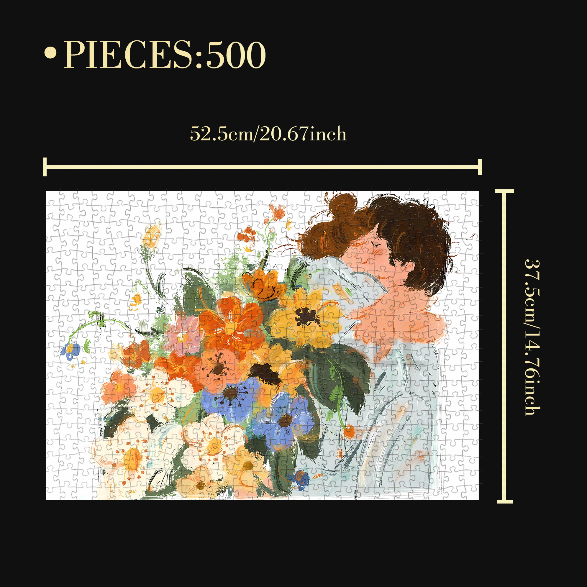 The Beginning Of A Bouquet Of Flowers 500pcs/1000pcs Jigsaw Puzzle, Scratch-Resistant, Interactive Family Game & Brain-Boosting DIY Decor, Perfect for Halloween, Christmas & New Year Gifts, Family Puzzle Game