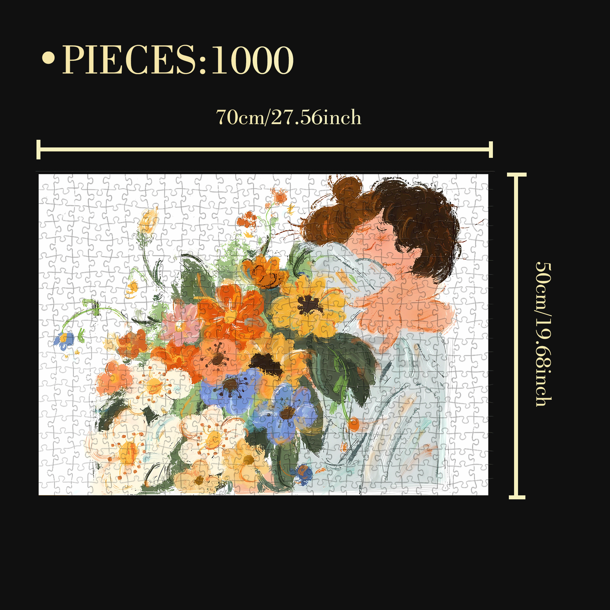 The Beginning Of A Bouquet Of Flowers 500pcs/1000pcs Jigsaw Puzzle, Scratch-Resistant, Interactive Family Game & Brain-Boosting DIY Decor, Perfect for Halloween, Christmas & New Year Gifts, Family Puzzle Game