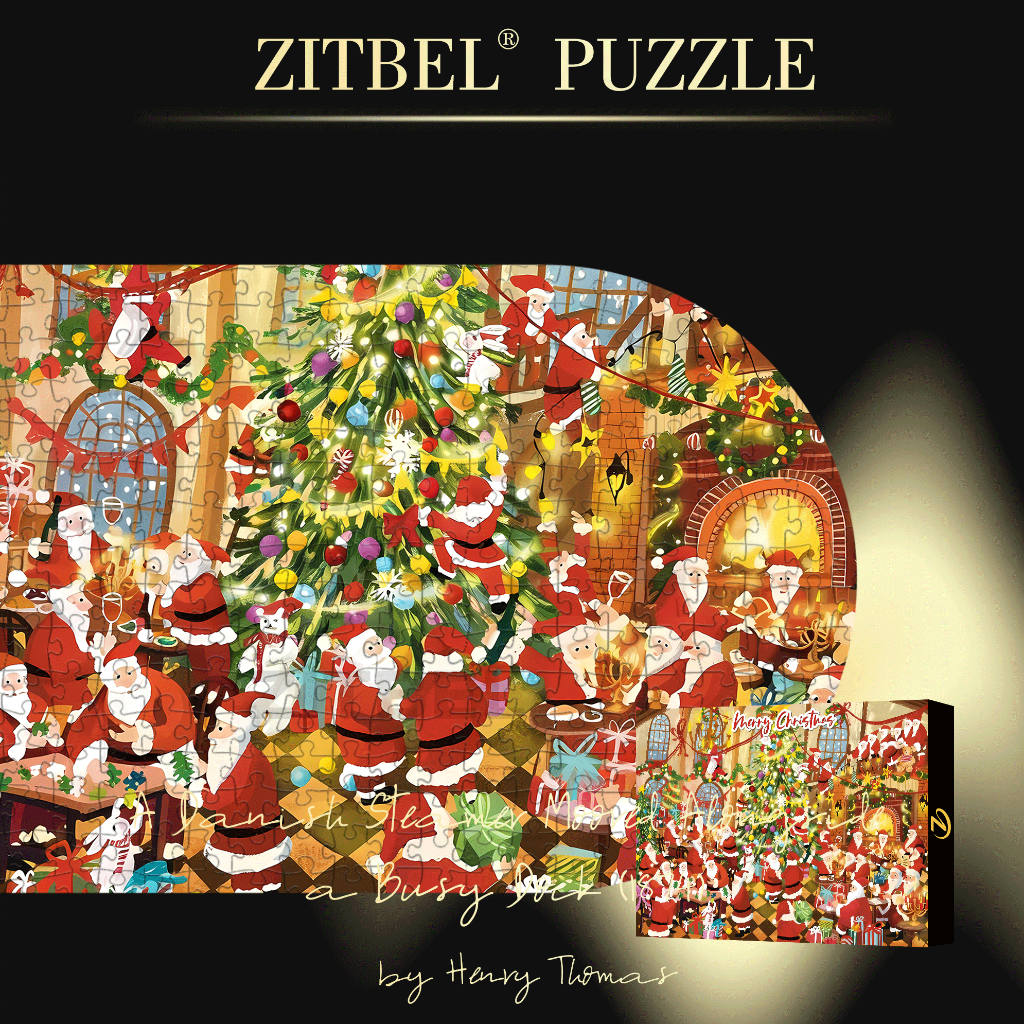 Winter Christmas Party 500pcs/1000pcs Jigsaw Puzzle, Scratch-Resistant, Interactive Family Game & Brain-Boosting DIY Decor, Perfect for Halloween, Christmas & New Year Gifts, Family Puzzle Game