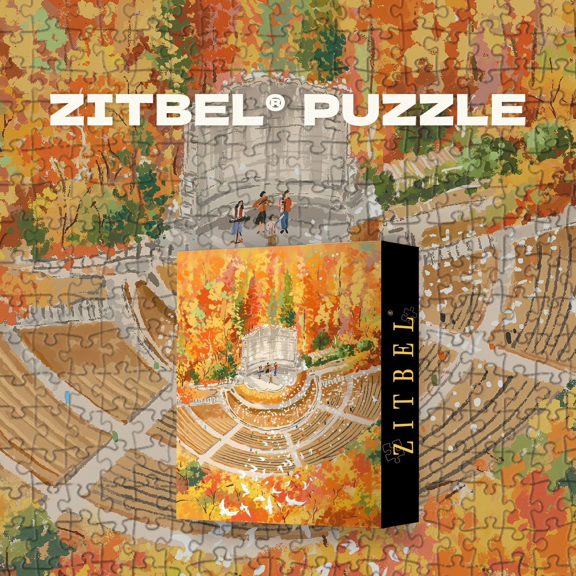 Band 2 500pcs/1000pcs Jigsaw Puzzle, Scratch-Resistant, Interactive Family Game & Brain-Boosting DIY Decor, Perfect for Halloween, Christmas & New Year Gifts, Family Puzzle Game