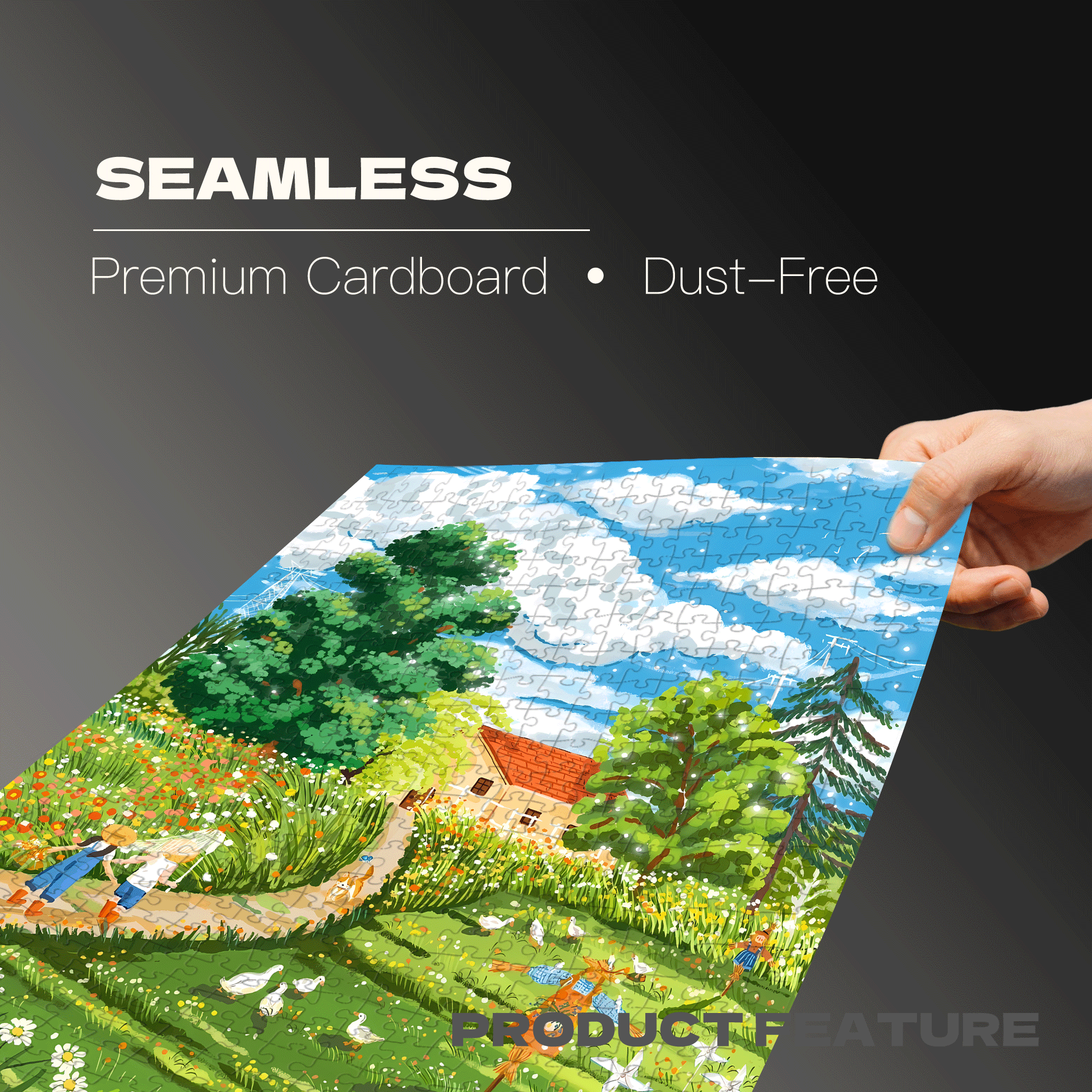 Childhood Country Lanes 500pcs/1000pcs Jigsaw Puzzle, Scratch-Resistant, Interactive Family Game & Brain-Boosting DIY Decor, Perfect for Halloween, Christmas & New Year Gifts, Family Puzzle Game