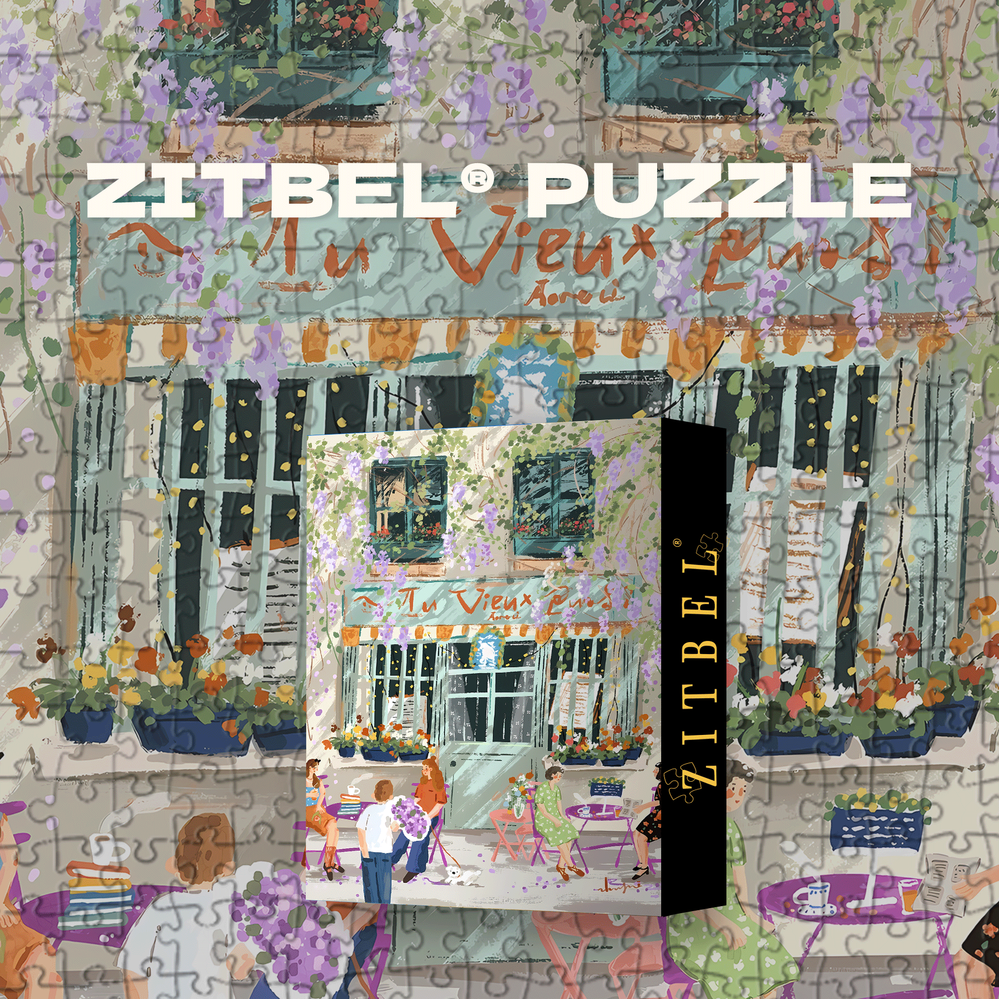 Covered In Wisteria Blossoms 500pcs/1000pcs Jigsaw Puzzle, Scratch-Resistant, Interactive Family Game & Brain-Boosting DIY Decor, Perfect for Halloween, Christmas & New Year Gifts, Family Puzzle Game