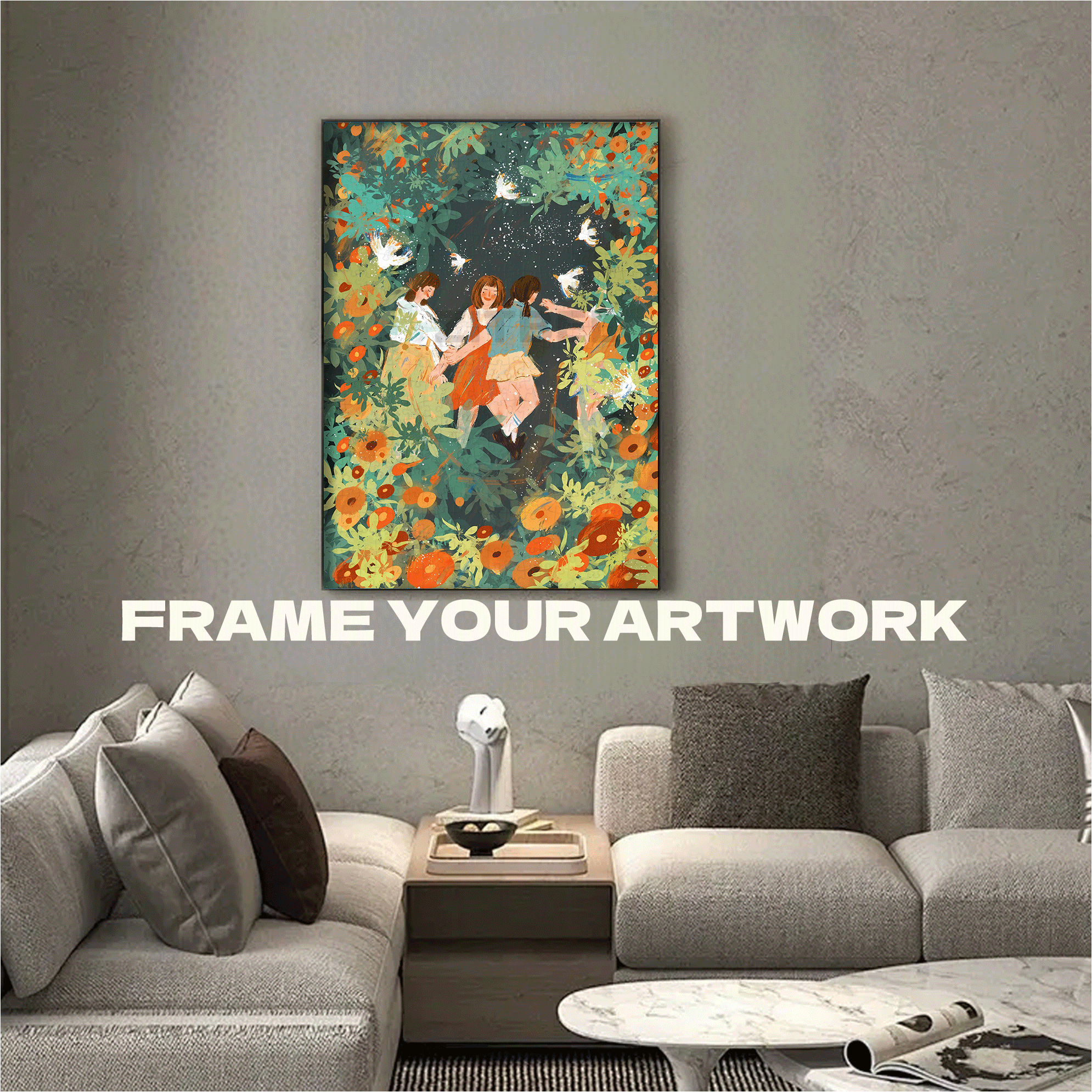 Dancing Among The Flowers 500pcs/1000pcs Jigsaw Puzzle, Scratch-Resistant, Interactive Family Game & Brain-Boosting DIY Decor, Perfect for Halloween, Christmas & New Year Gifts, Family Puzzle Game