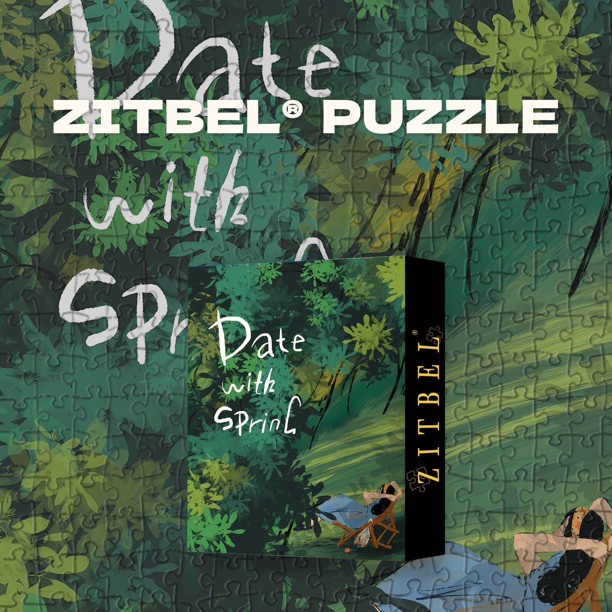 Date With Spring 500pcs/1000pcs Jigsaw Puzzle, Scratch-Resistant, Interactive Family Game & Brain-Boosting DIY Decor, Perfect for Halloween, Christmas & New Year Gifts, Family Puzzle Game