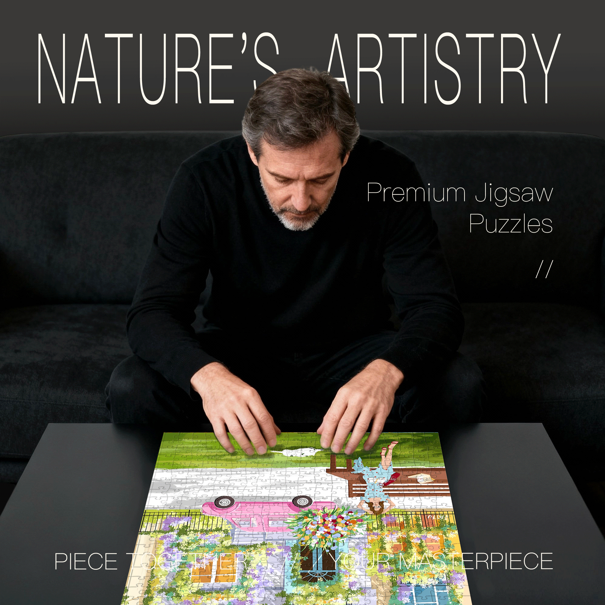 Enjoy The Romance Of Spring 500pcs/1000pcs Jigsaw Puzzle, Scratch-Resistant, Interactive Family Game & Brain-Boosting DIY Decor, Perfect for Halloween, Christmas & New Year Gifts, Family Puzzle Game