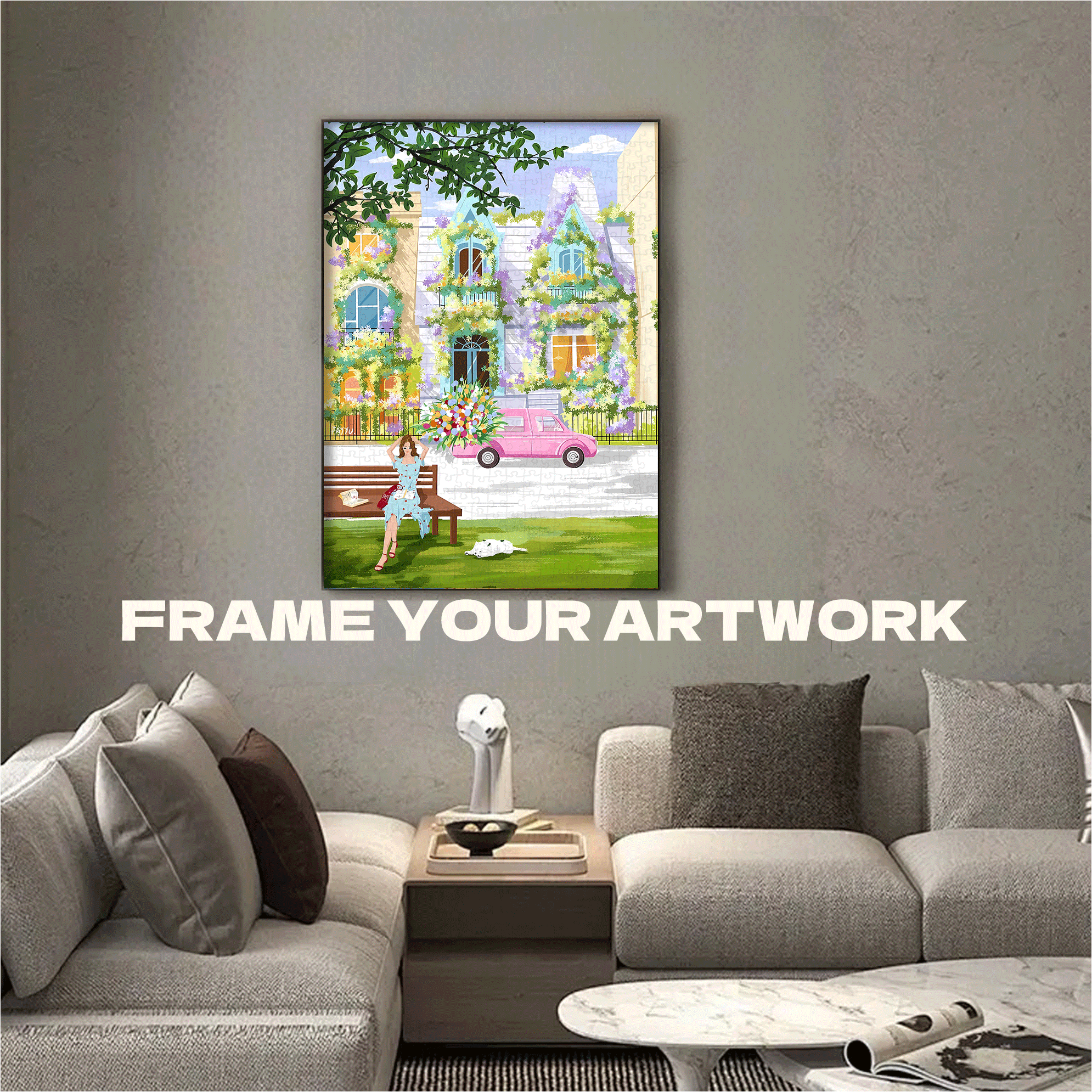 Enjoy The Romance Of Spring 500pcs/1000pcs Jigsaw Puzzle, Scratch-Resistant, Interactive Family Game & Brain-Boosting DIY Decor, Perfect for Halloween, Christmas & New Year Gifts, Family Puzzle Game