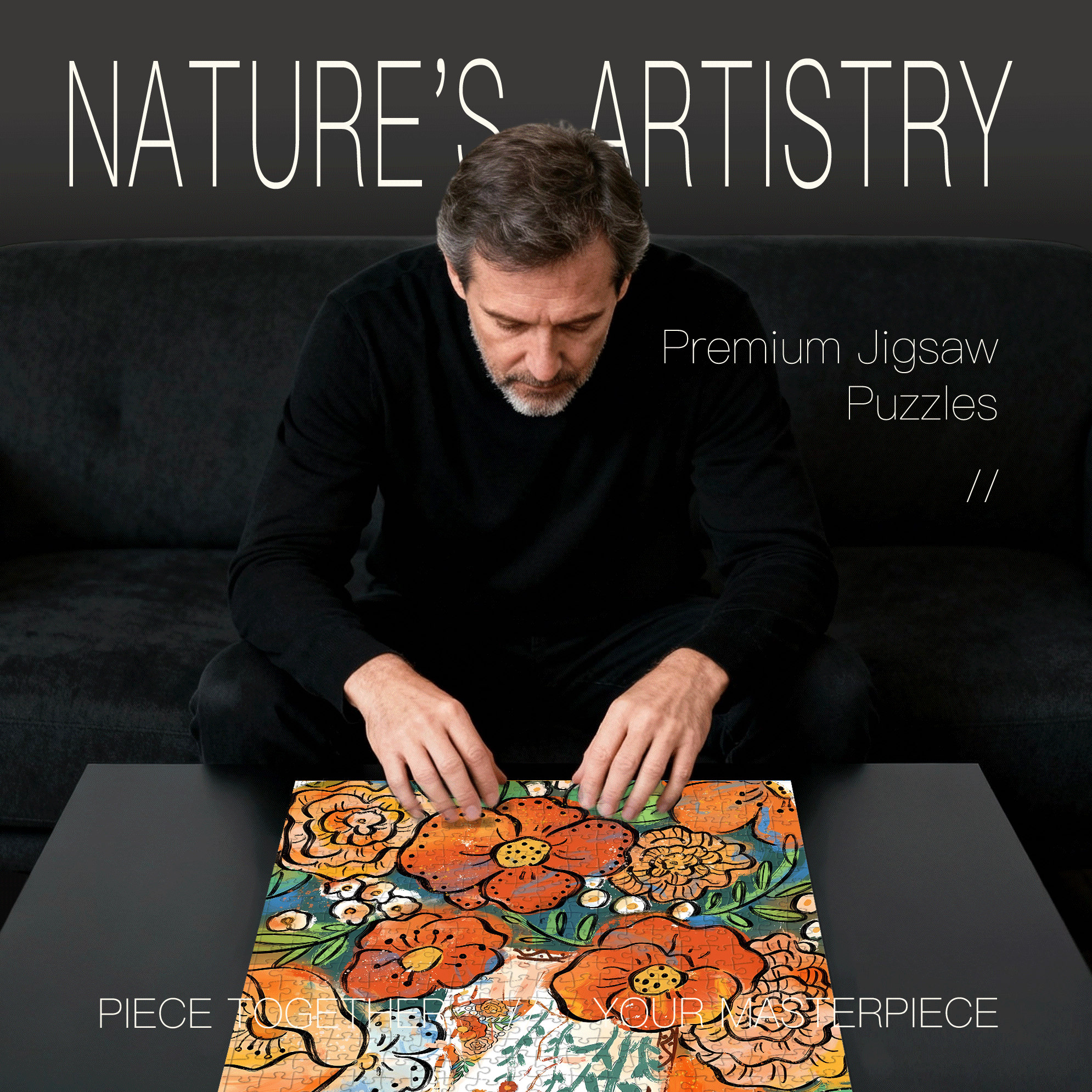 Integrating With Nature 500pcs/1000pcs Jigsaw Puzzle, Scratch-Resistant, Interactive Family Game & Brain-Boosting DIY Decor, Perfect for Halloween, Christmas & New Year Gifts, Family Puzzle Game