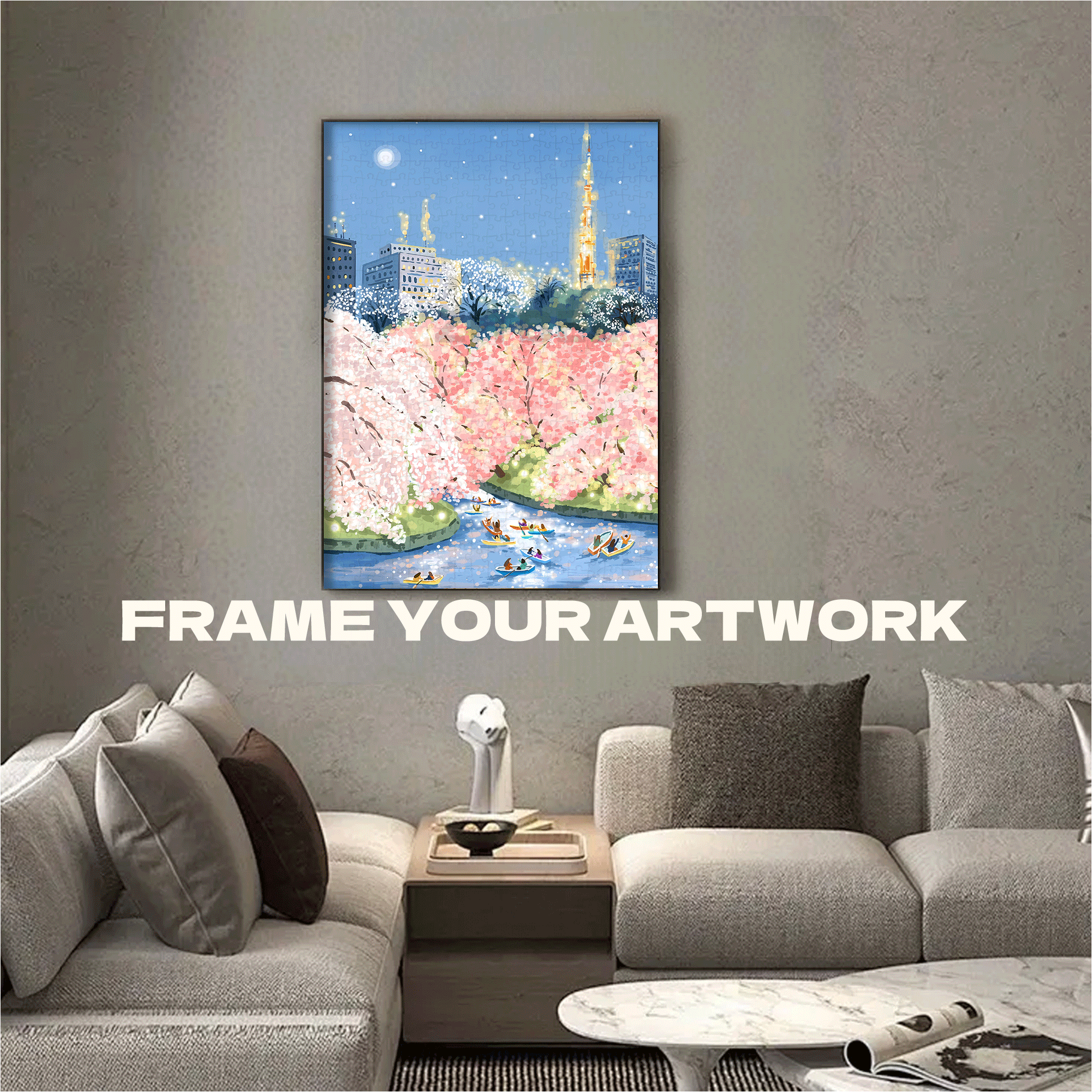 Love In The Blossom Season 3 500pcs/1000pcs Jigsaw Puzzle, Scratch-Resistant, Interactive Family Game & Brain-Boosting DIY Decor, Perfect for Halloween, Christmas & New Year Gifts, Family Puzzle Game