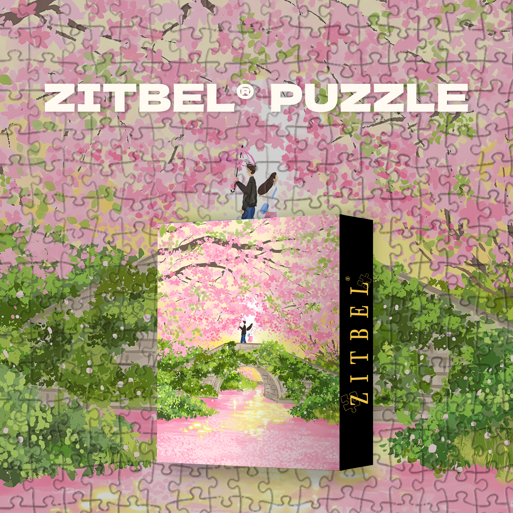 Love In The Blossom Season 500pcs/1000pcs Jigsaw Puzzle, Scratch-Resistant, Interactive Family Game & Brain-Boosting DIY Decor, Perfect for Halloween, Christmas & New Year Gifts, Family Puzzle Game