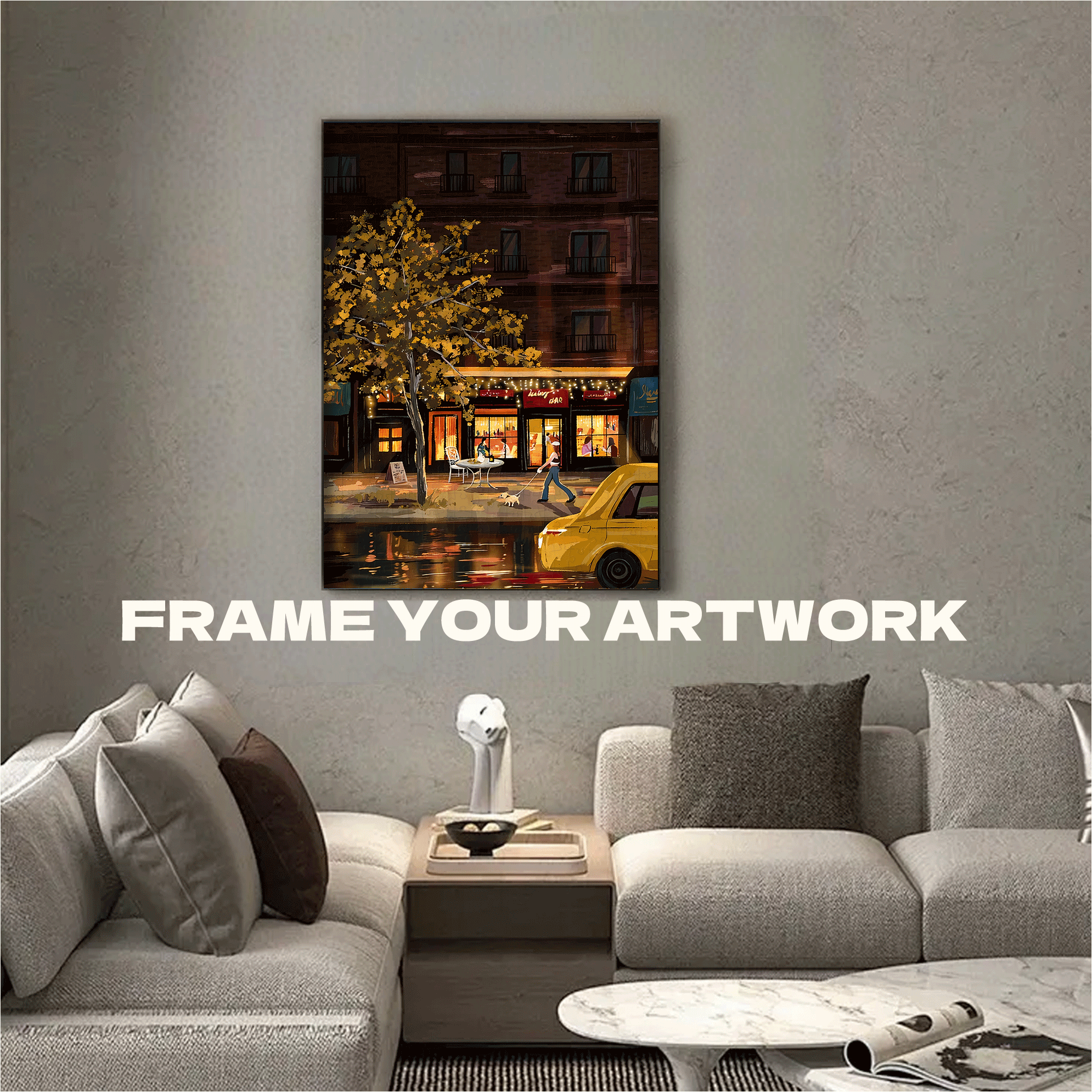 Orange Light And Light Rain 500pcs/1000pcs Jigsaw Puzzle, Scratch-Resistant, Interactive Family Game & Brain-Boosting DIY Decor, Perfect for Halloween, Christmas & New Year Gifts, Family Puzzle Game