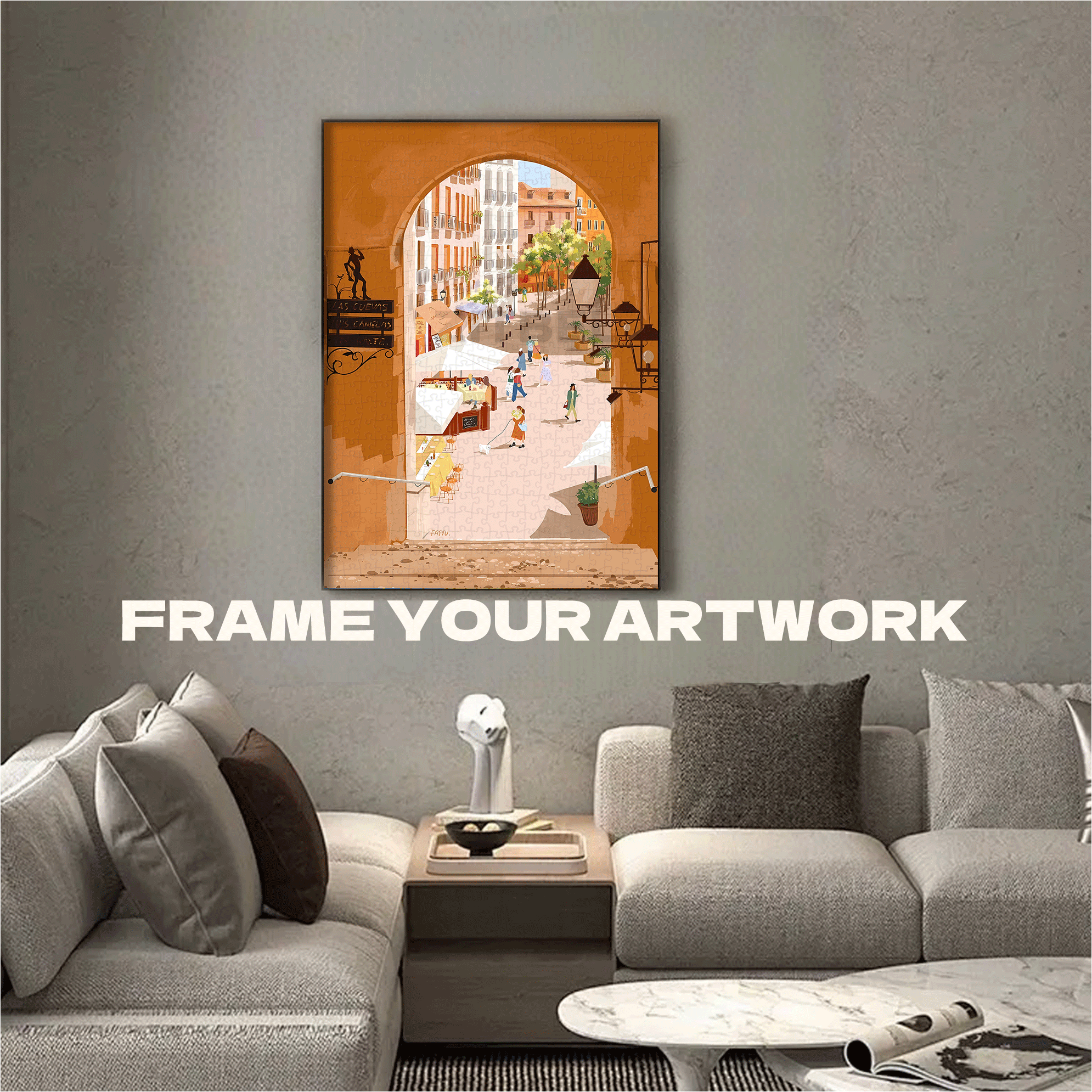 Orange Street 500pcs/1000pcs Jigsaw Puzzle, Scratch-Resistant, Interactive Family Game & Brain-Boosting DIY Decor, Perfect for Halloween, Christmas & New Year Gifts, Family Puzzle Game