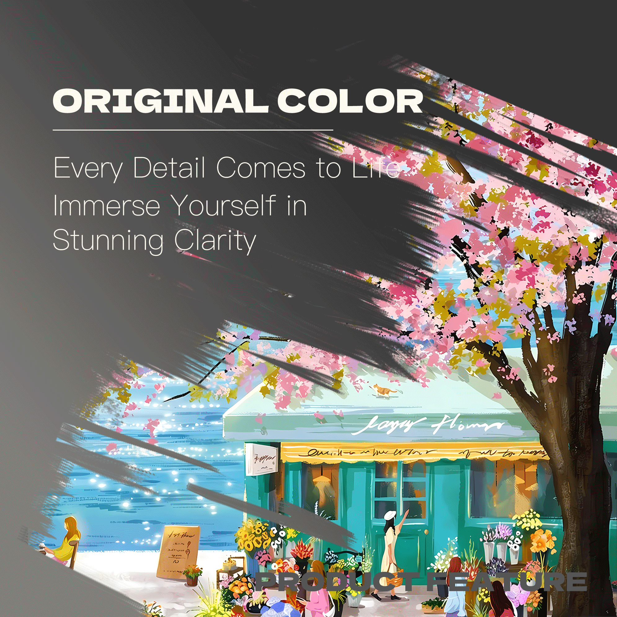 Pink Cherry Blossom Lane 2 500pcs/1000pcs Jigsaw Puzzle, Scratch-Resistant, Interactive Family Game & Brain-Boosting DIY Decor, Perfect for Halloween, Christmas & New Year Gifts, Family Puzzle Game