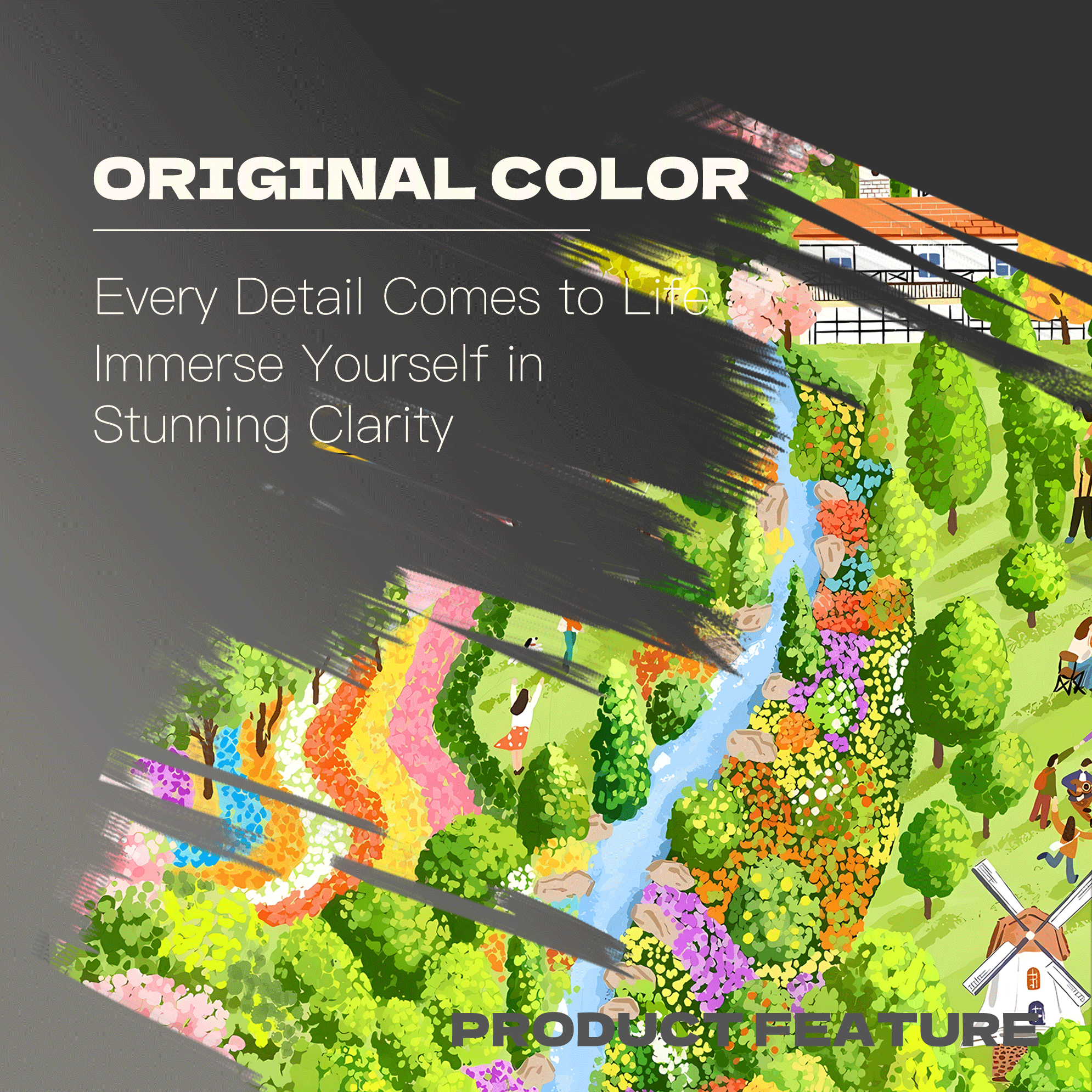 Spring River Embankment Park 500pcs/1000pcs Jigsaw Puzzle, Scratch-Resistant, Interactive Family Game & Brain-Boosting DIY Decor, Perfect for Halloween, Christmas & New Year Gifts, Family Puzzle Game