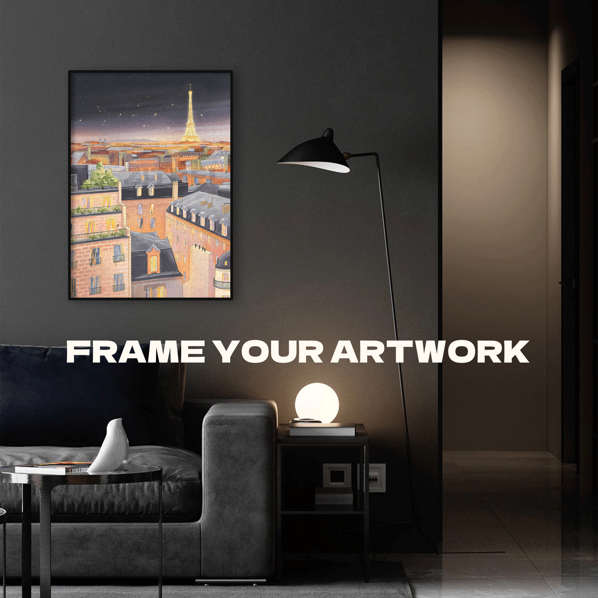 Starry Night in Paris 500pcs/1000pcs Jigsaw Puzzle, Scratch-Resistant, Interactive Family Game & Brain-Boosting DIY Decor, Perfect for Halloween, Christmas & New Year Gifts, Family Puzzle Game