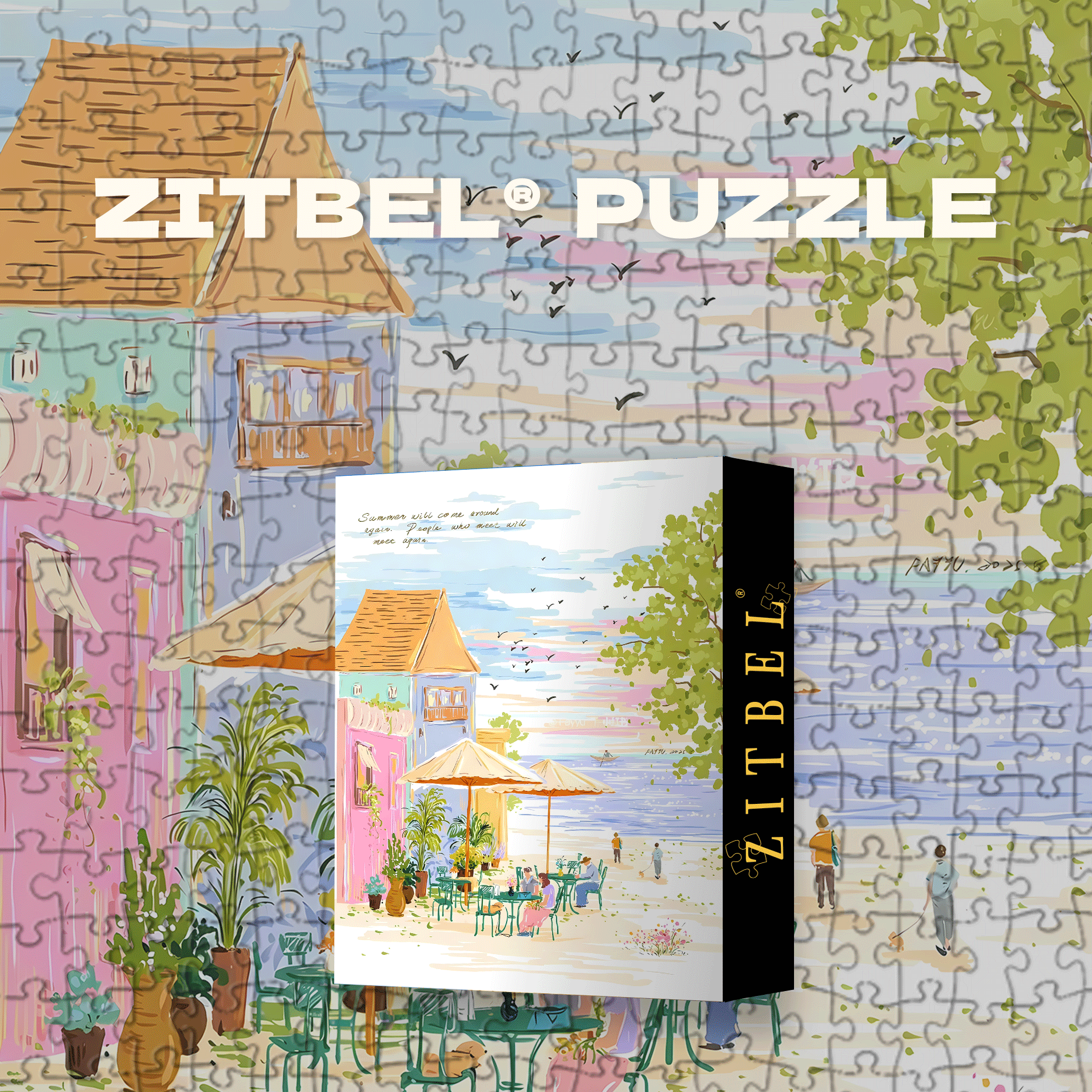Summer Noises 2 500pcs/1000pcs Jigsaw Puzzle, Scratch-Resistant, Interactive Family Game & Brain-Boosting DIY Decor, Perfect for Halloween, Christmas & New Year Gifts, Family Puzzle Game