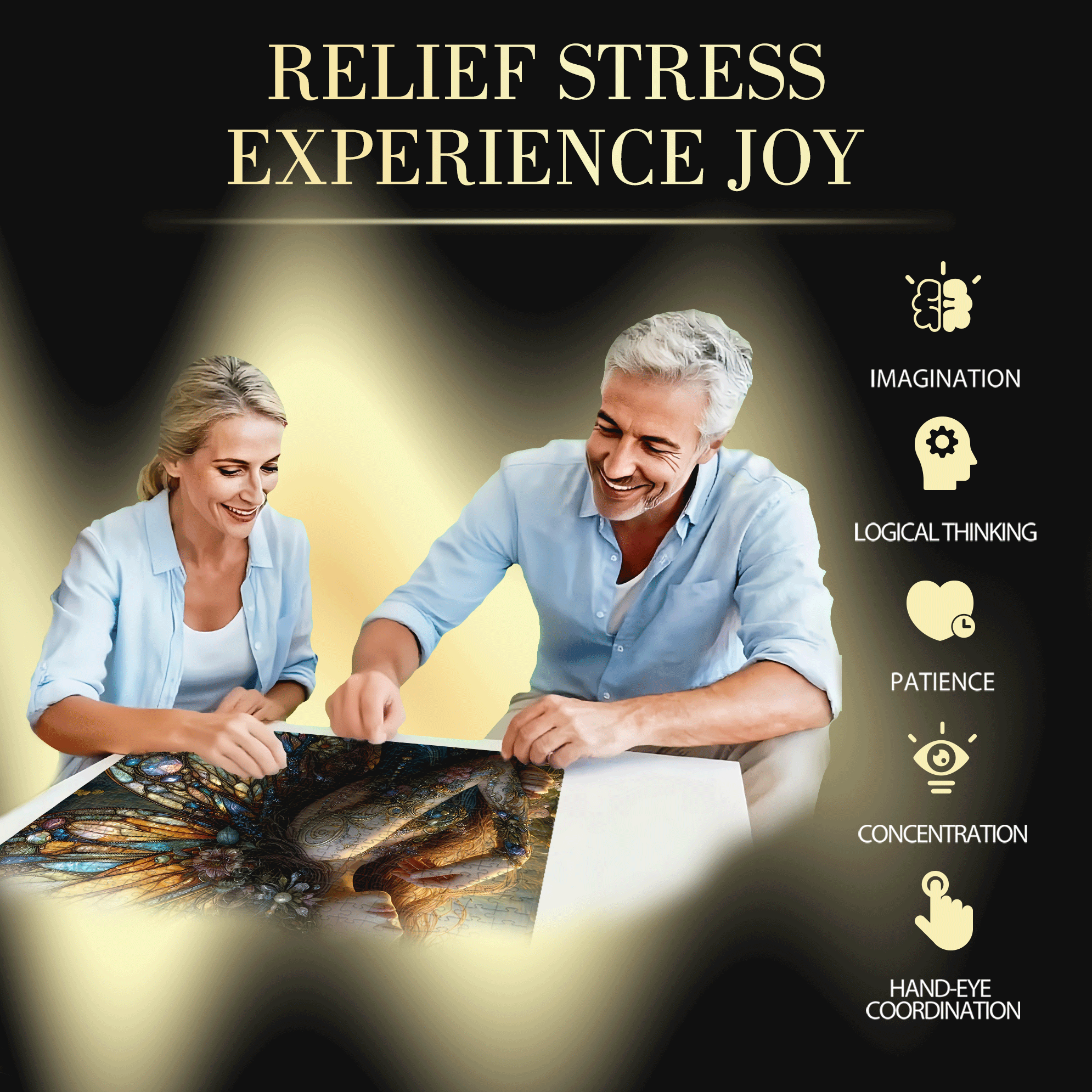 A Fairy Pattern 500pcs/1000pcs Jigsaw Puzzle, Scratch-Resistant, Interactive Family Game & Brain-Boosting DIY Decor, Perfect for Halloween, Christmas & New Year Gifts, Family Puzzle Game