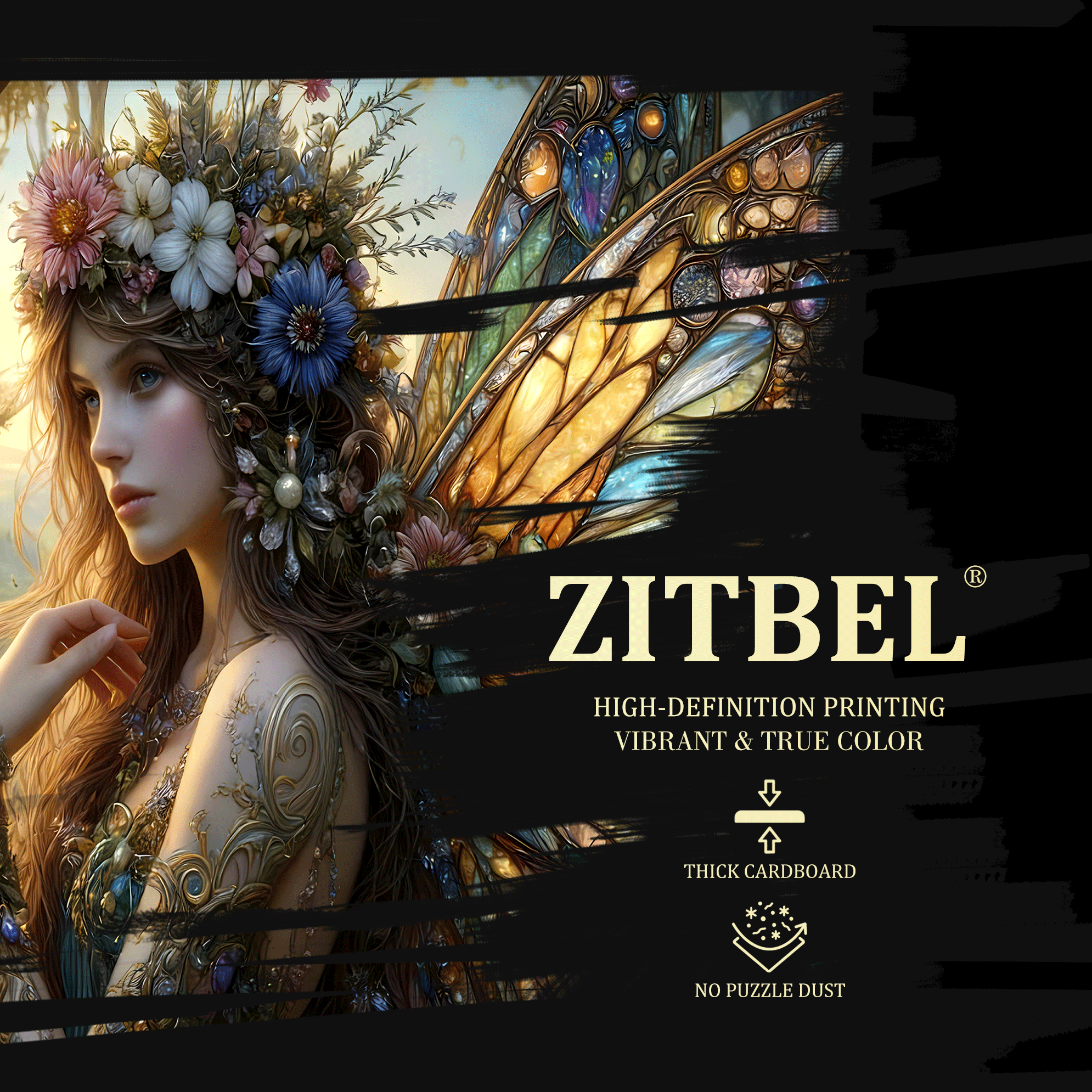 A Fairy Pattern 500pcs/1000pcs Jigsaw Puzzle, Scratch-Resistant, Interactive Family Game & Brain-Boosting DIY Decor, Perfect for Halloween, Christmas & New Year Gifts, Family Puzzle Game