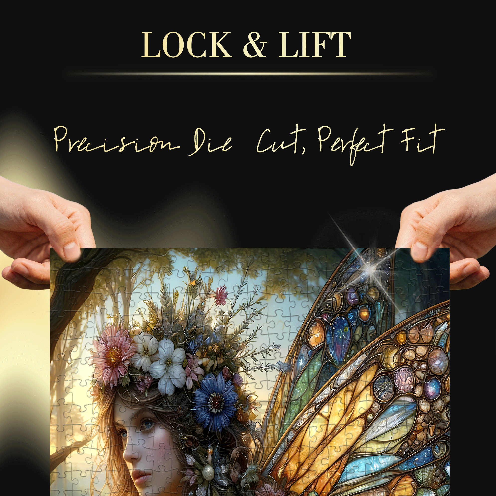 A Fairy Pattern 500pcs/1000pcs Jigsaw Puzzle, Scratch-Resistant, Interactive Family Game & Brain-Boosting DIY Decor, Perfect for Halloween, Christmas & New Year Gifts, Family Puzzle Game