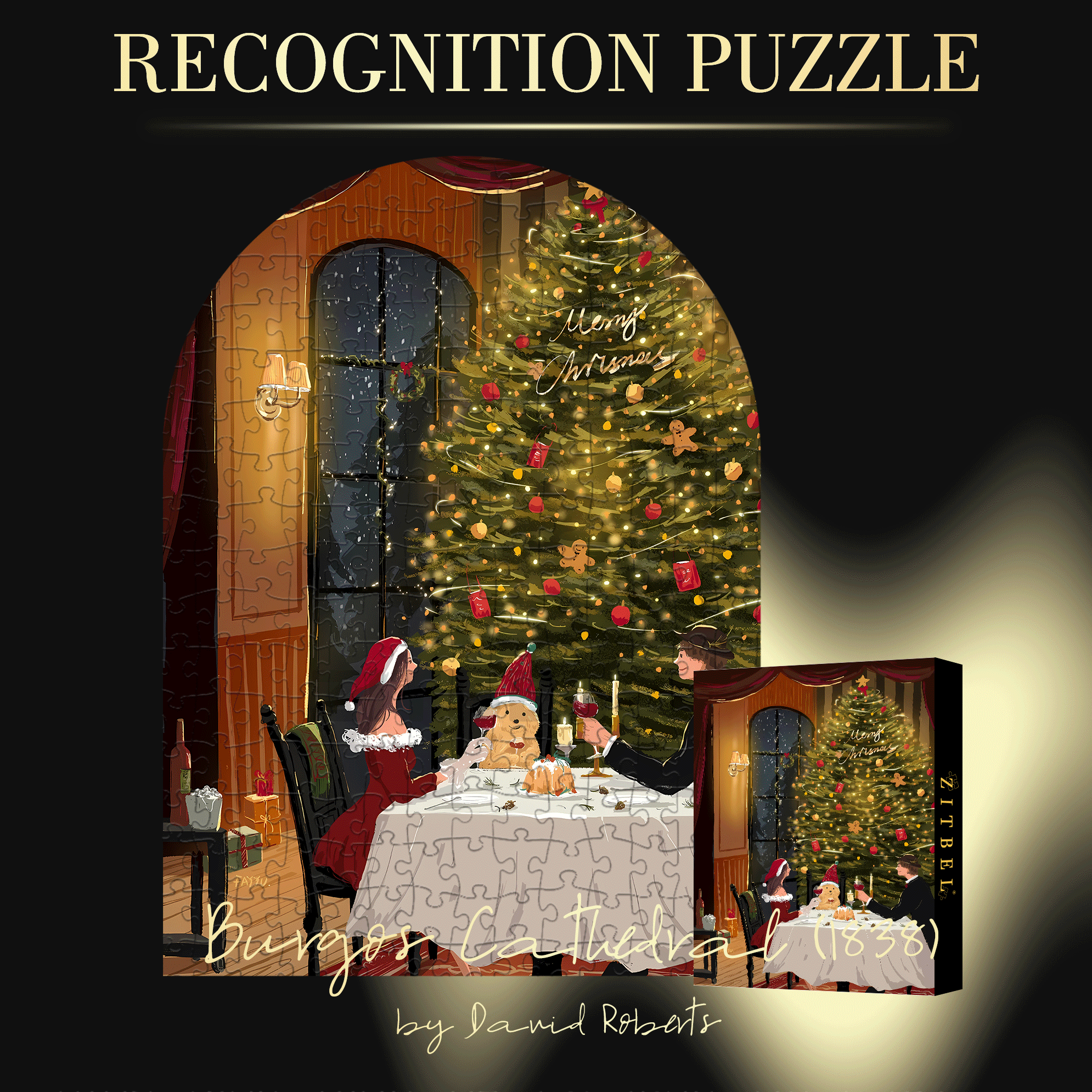 A Romantic Date On Christmas Eve 500pcs/1000pcs Jigsaw Puzzle, Scratch-Resistant, Interactive Family Game & Brain-Boosting DIY Decor, Perfect for Halloween, Christmas & New Year Gifts, Family Puzzle Game