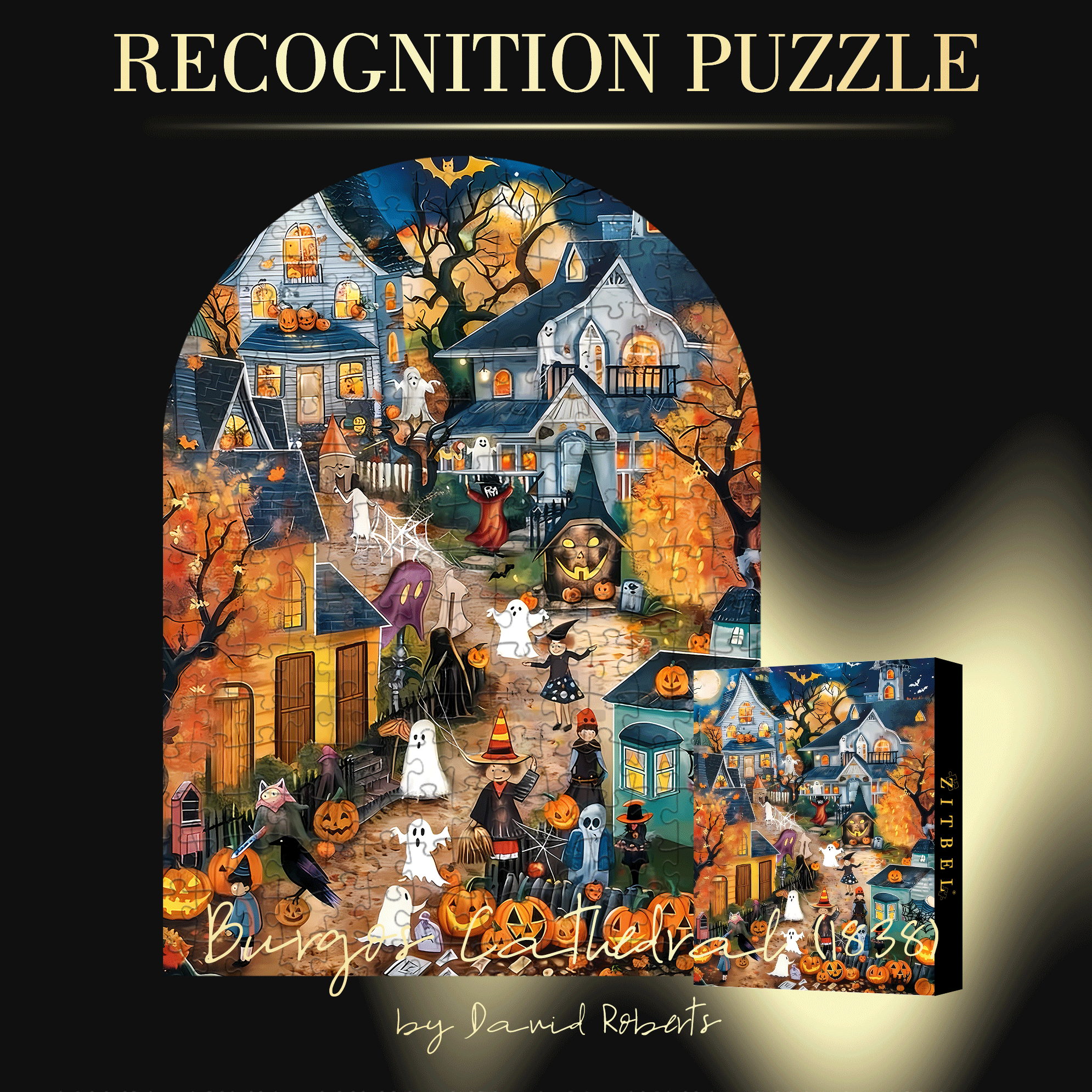 Celebration Day 500pcs/1000pcs Jigsaw Puzzle, Scratch-Resistant, Interactive Family Game & Brain-Boosting DIY Decor, Perfect for Halloween, Christmas & New Year Gifts, Family Puzzle Game