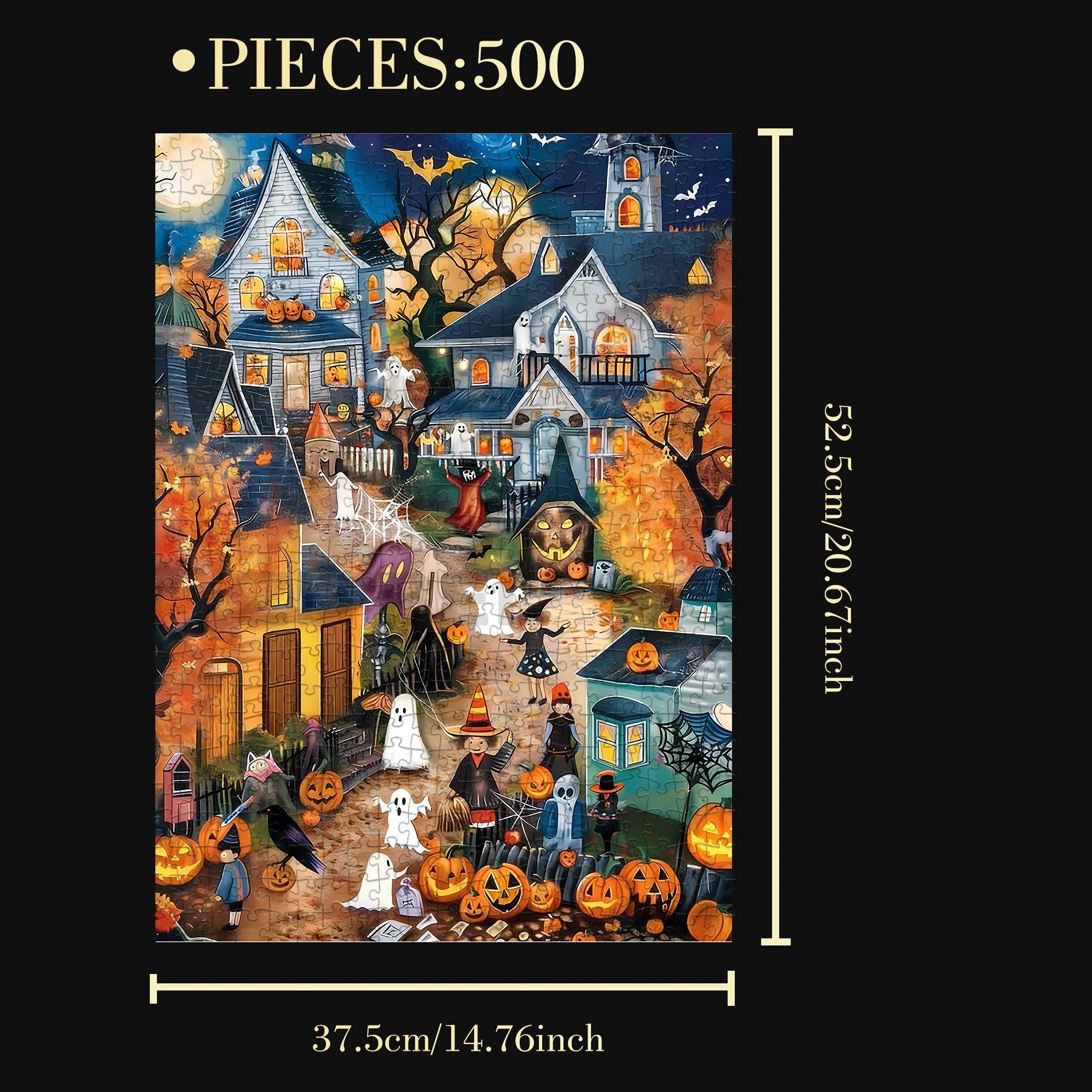 Celebration Day 500pcs/1000pcs Jigsaw Puzzle, Scratch-Resistant, Interactive Family Game & Brain-Boosting DIY Decor, Perfect for Halloween, Christmas & New Year Gifts, Family Puzzle Game