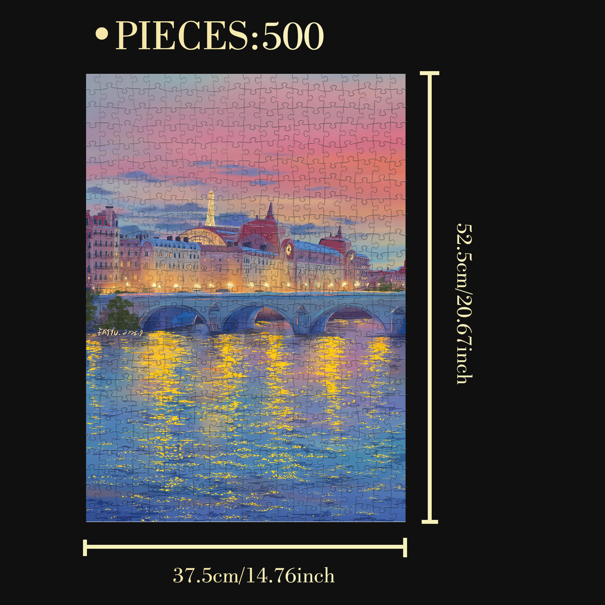 City Reflection 500pcs/1000pcs Jigsaw Puzzle, Scratch-Resistant, Interactive Family Game & Brain-Boosting DIY Decor, Perfect for Halloween, Christmas & New Year Gifts, Family Puzzle Game