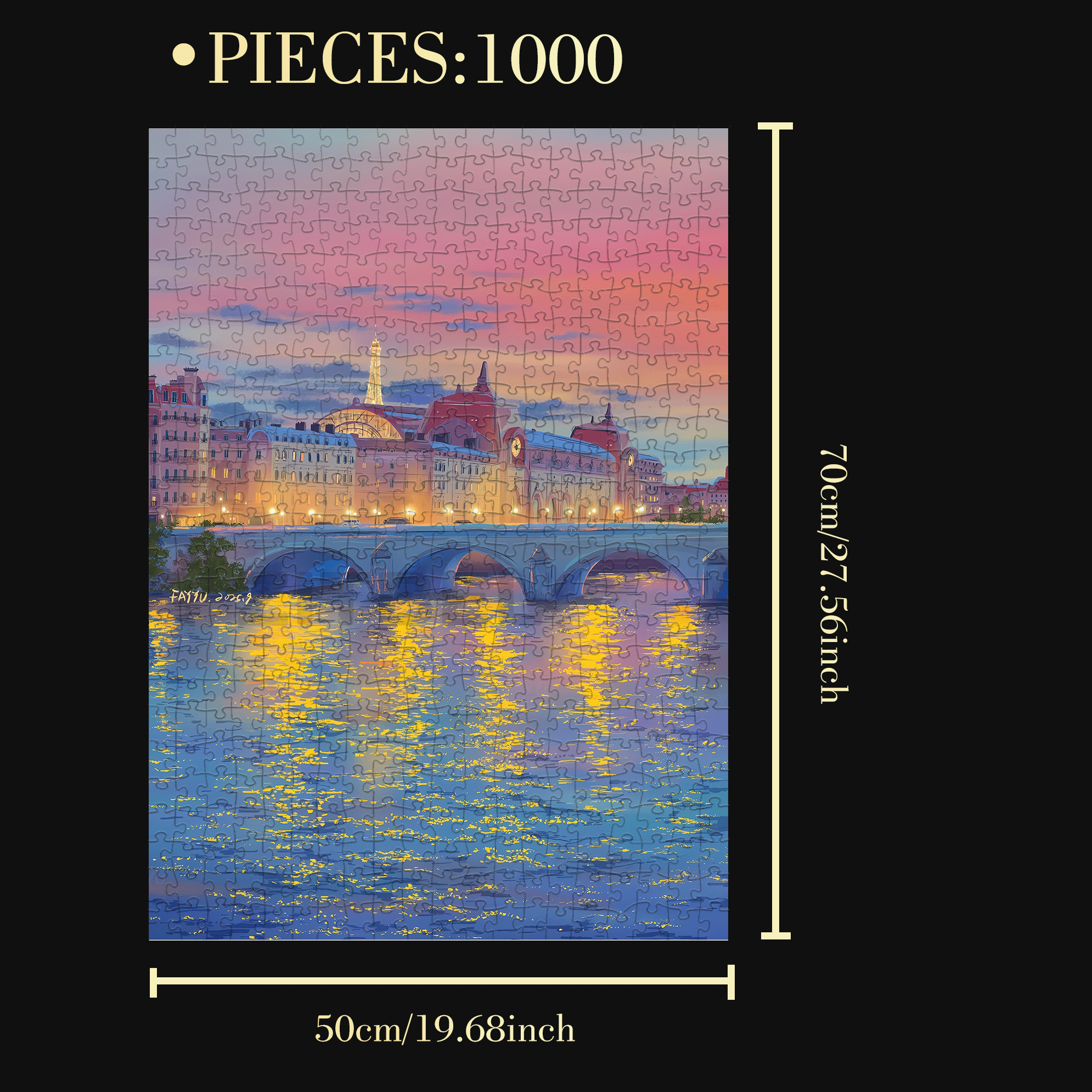 City Reflection 500pcs/1000pcs Jigsaw Puzzle, Scratch-Resistant, Interactive Family Game & Brain-Boosting DIY Decor, Perfect for Halloween, Christmas & New Year Gifts, Family Puzzle Game
