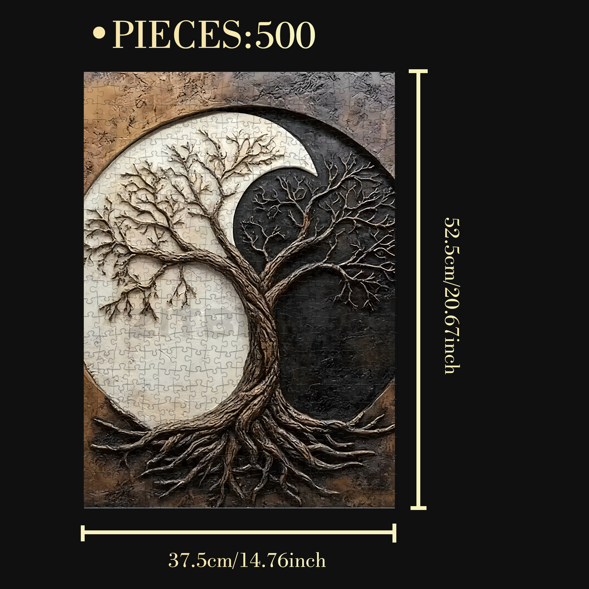 Coexist Tree of Life Puzzle 500pcs/1000pcs Jigsaw Puzzle, Scratch-Resistant, Interactive Family Game & Brain-Boosting DIY Decor, Perfect for Halloween, Christmas & New Year Gifts, Family Puzzle Game