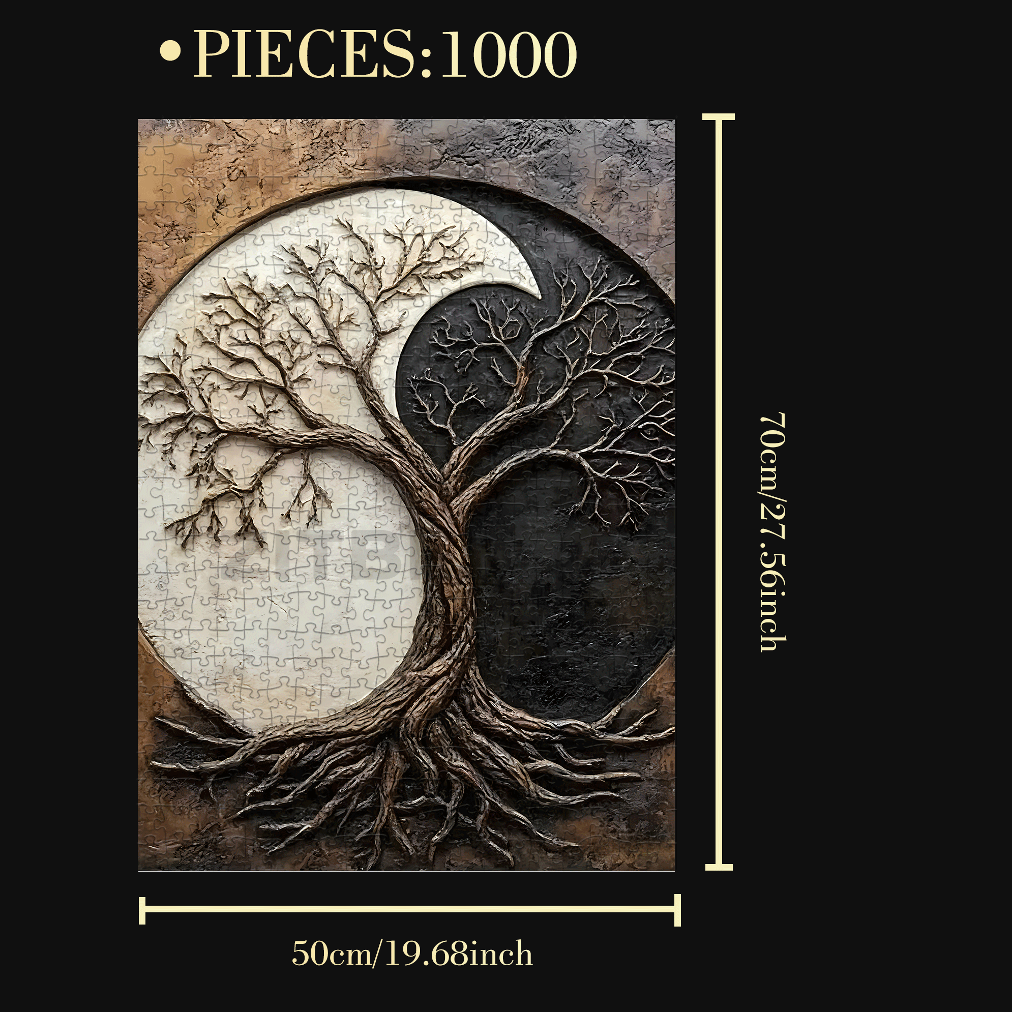 Coexist Tree of Life Puzzle 500pcs/1000pcs Jigsaw Puzzle, Scratch-Resistant, Interactive Family Game & Brain-Boosting DIY Decor, Perfect for Halloween, Christmas & New Year Gifts, Family Puzzle Game