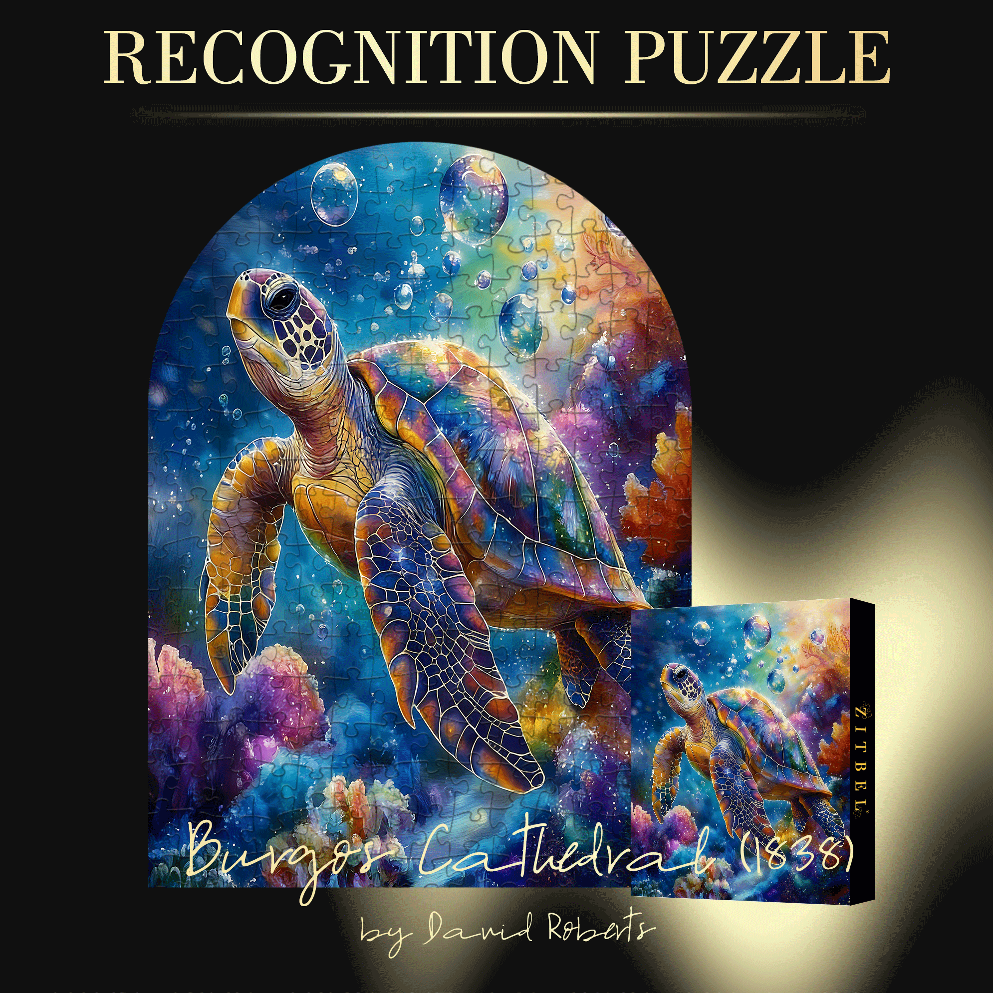 Coral Sea Turtle 500pcs/1000pcs Jigsaw Puzzle, Scratch-Resistant, Interactive Family Game & Brain-Boosting DIY Decor, Perfect for Halloween, Christmas & New Year Gifts, Family Puzzle Game