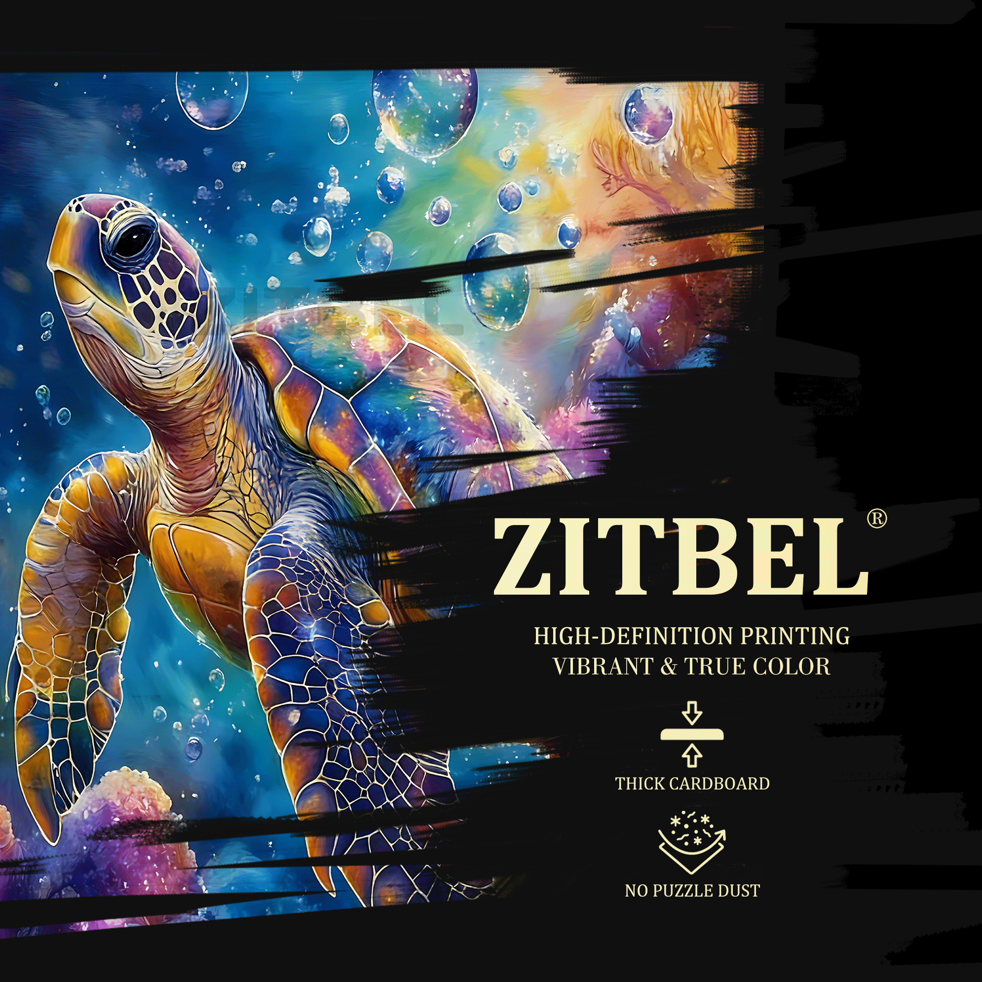 Coral Sea Turtle 500pcs/1000pcs Jigsaw Puzzle, Scratch-Resistant, Interactive Family Game & Brain-Boosting DIY Decor, Perfect for Halloween, Christmas & New Year Gifts, Family Puzzle Game